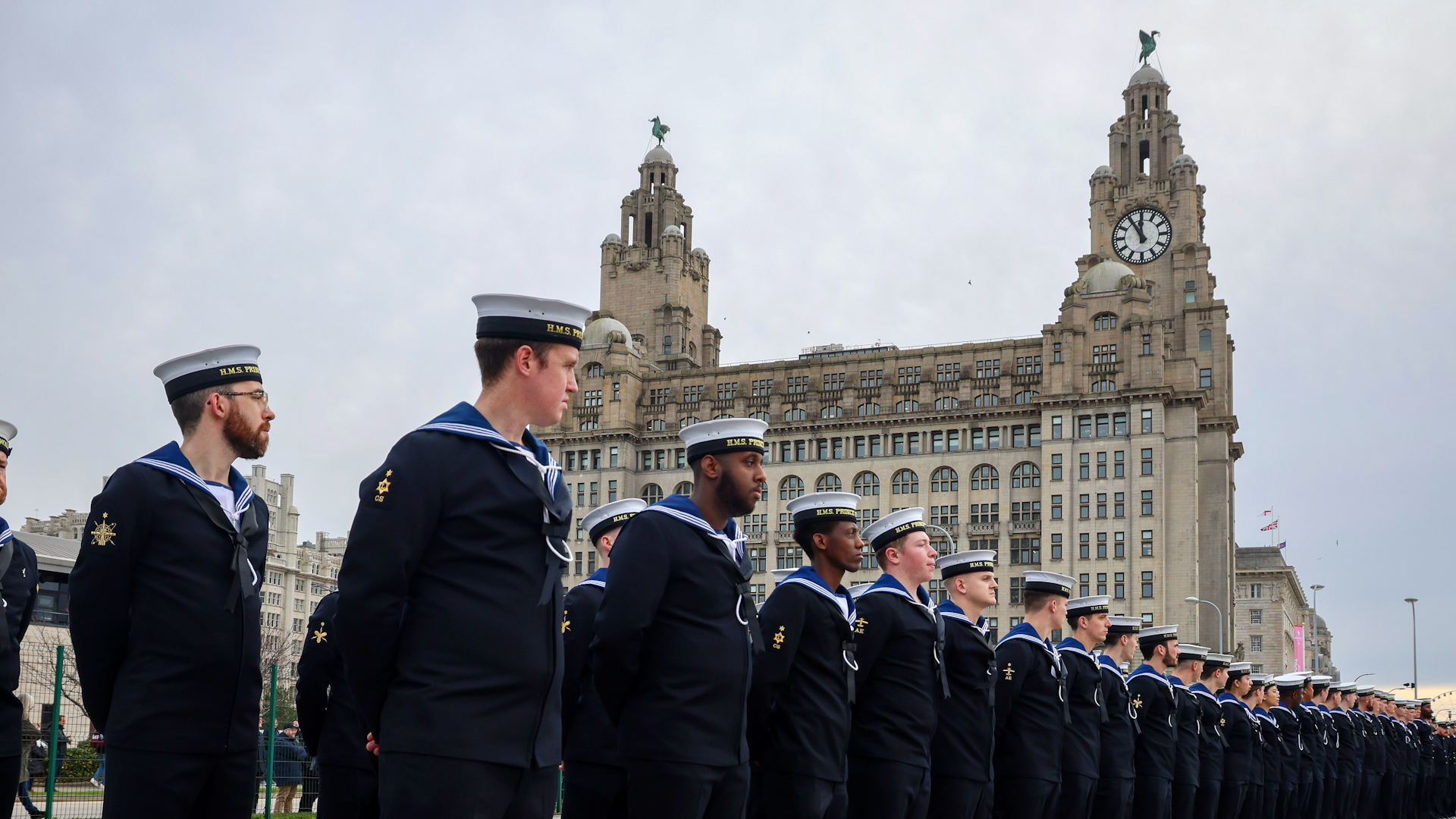 Sailors from HMS Prince of Wales in Liverpool 061224 CREDIT Royal Navy