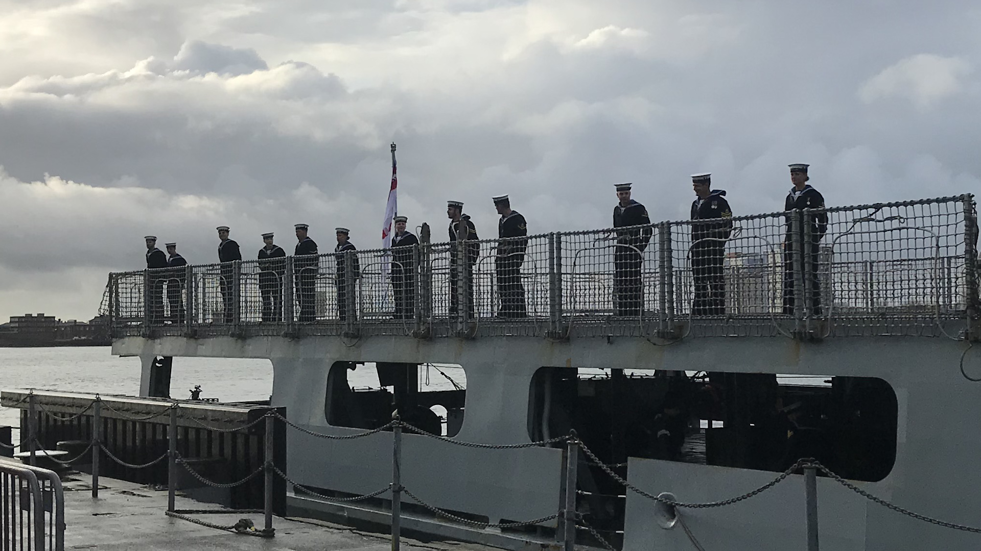 Sailors on HMS Clyde return to Portsmouth 201219 credit bfbs.jpg