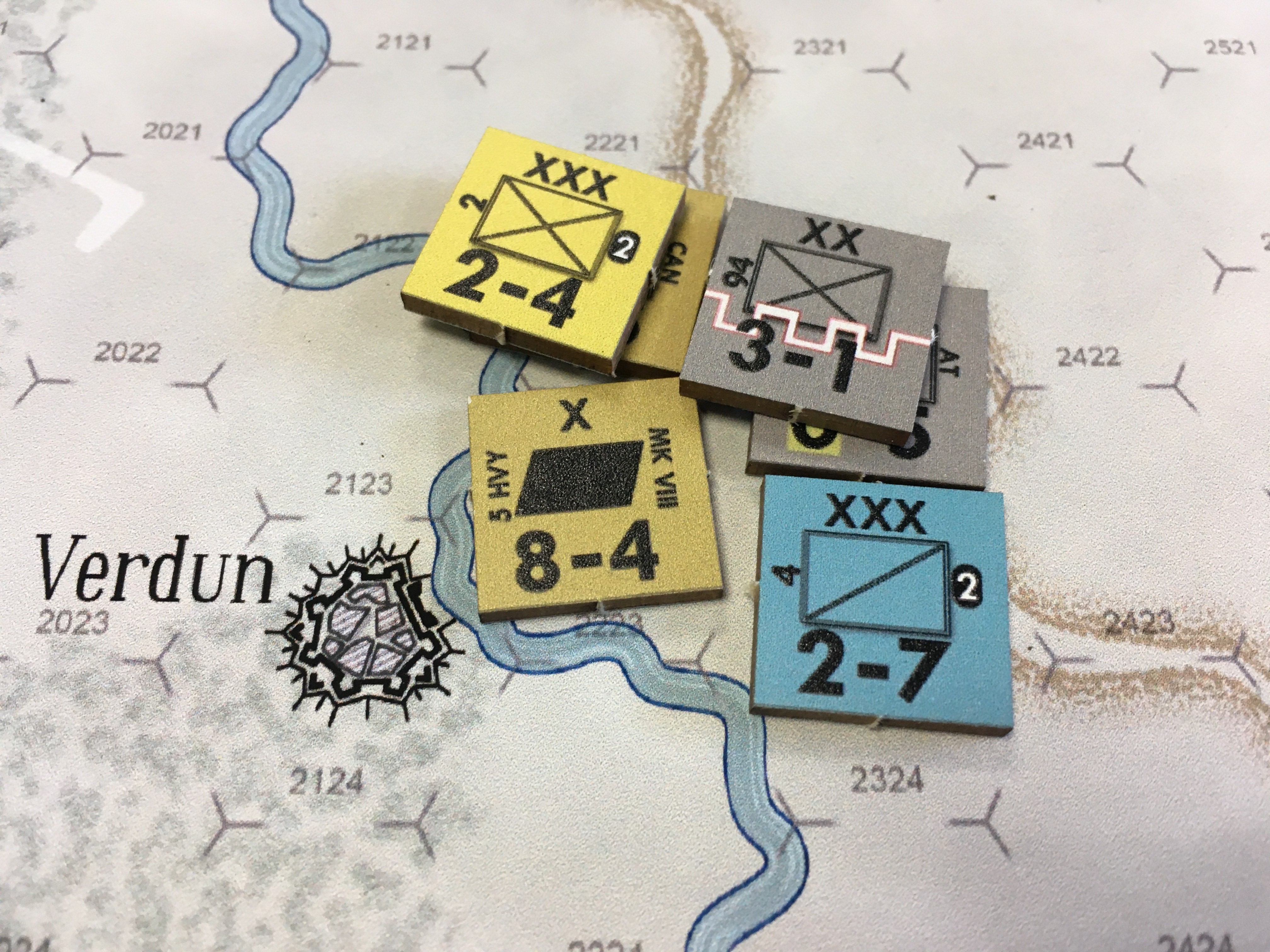 Counters on board of game Plan 1919