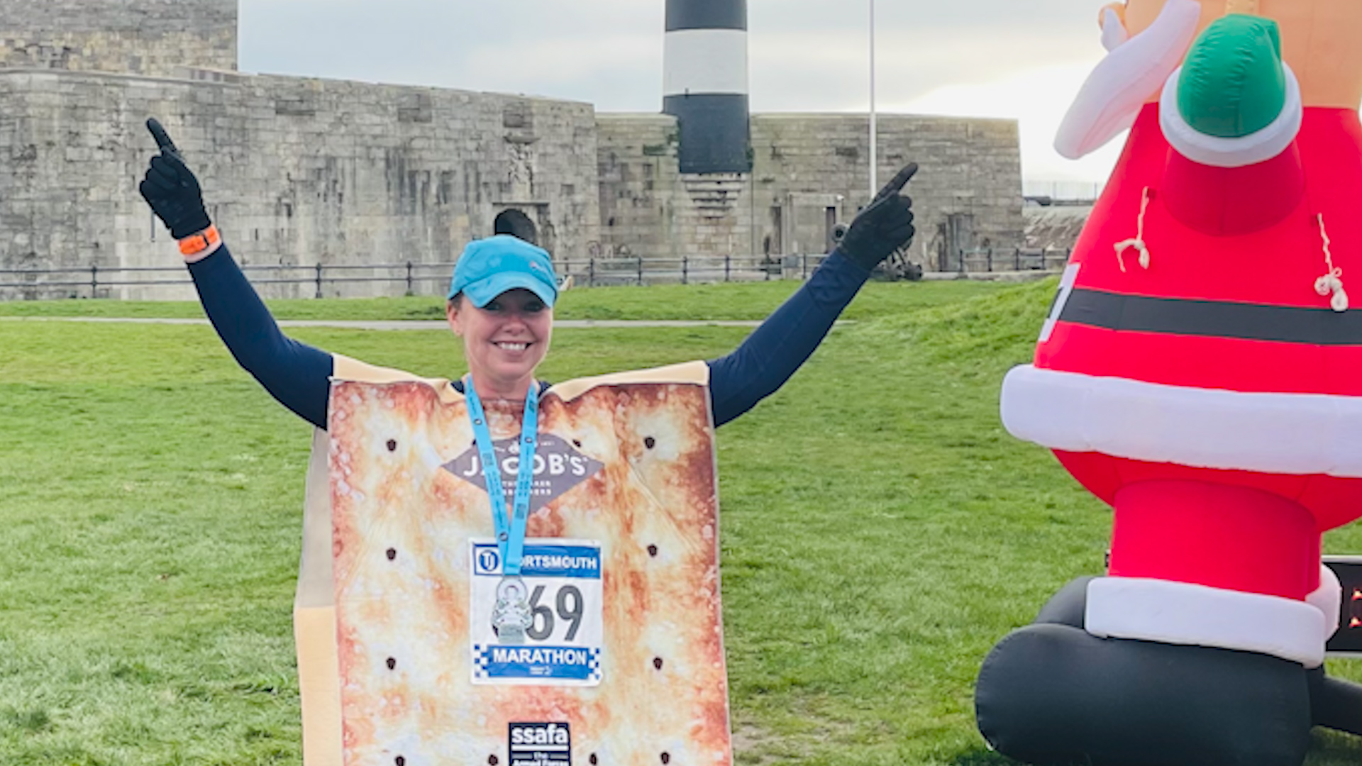 Sally Orange finishes her 70th marathon (Picture: Sally Orange).
