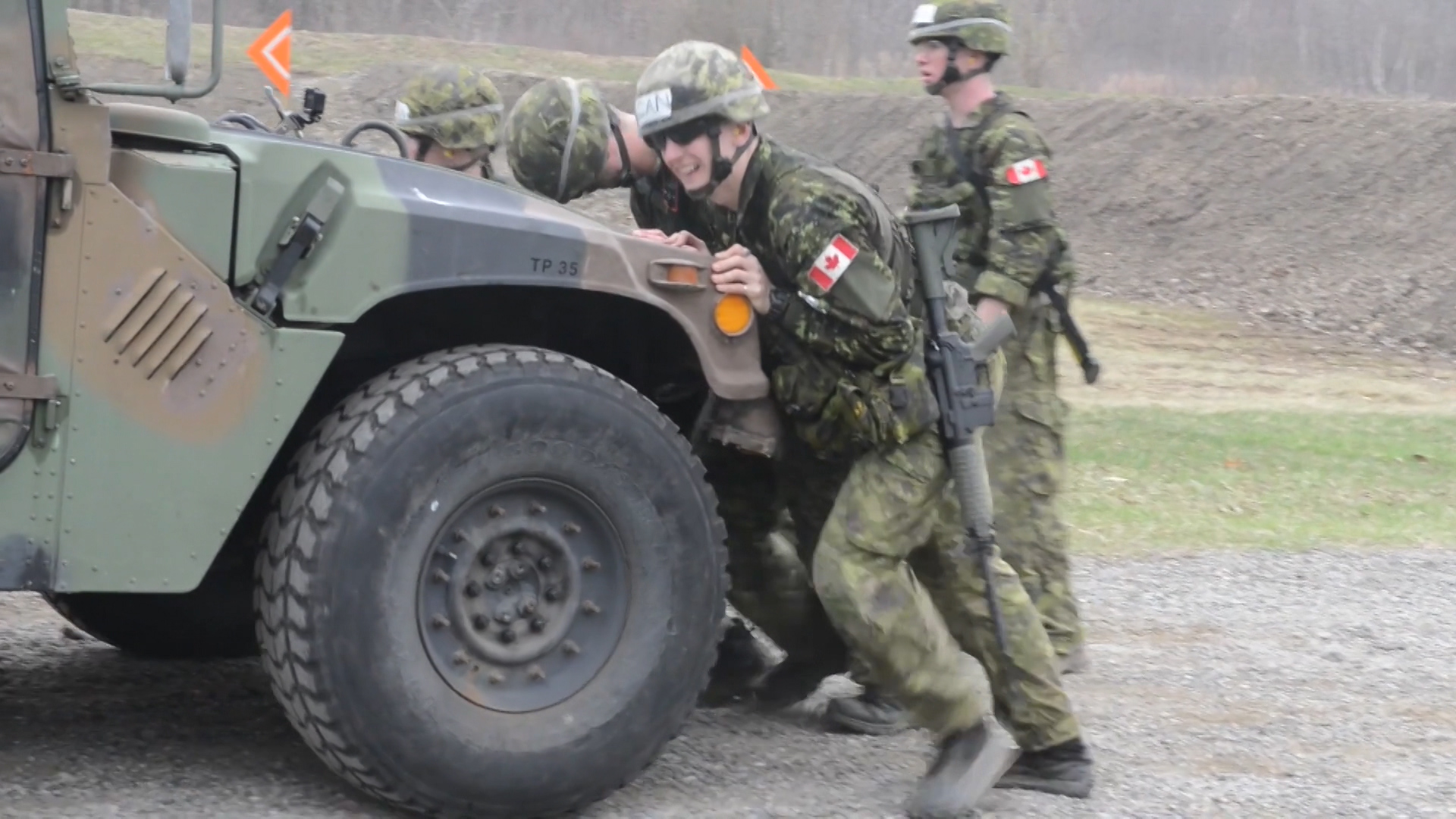 Sandhurst Military Skills Competition pushing jeep (Picture: US Department of Defense).