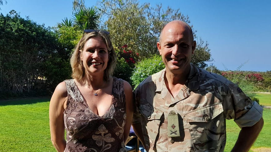 Cyprus Chief Transition Mentor Sarah Geddes and former CBF Cyprus Major General Rob Thompson CREDIT Sarah Geddes
