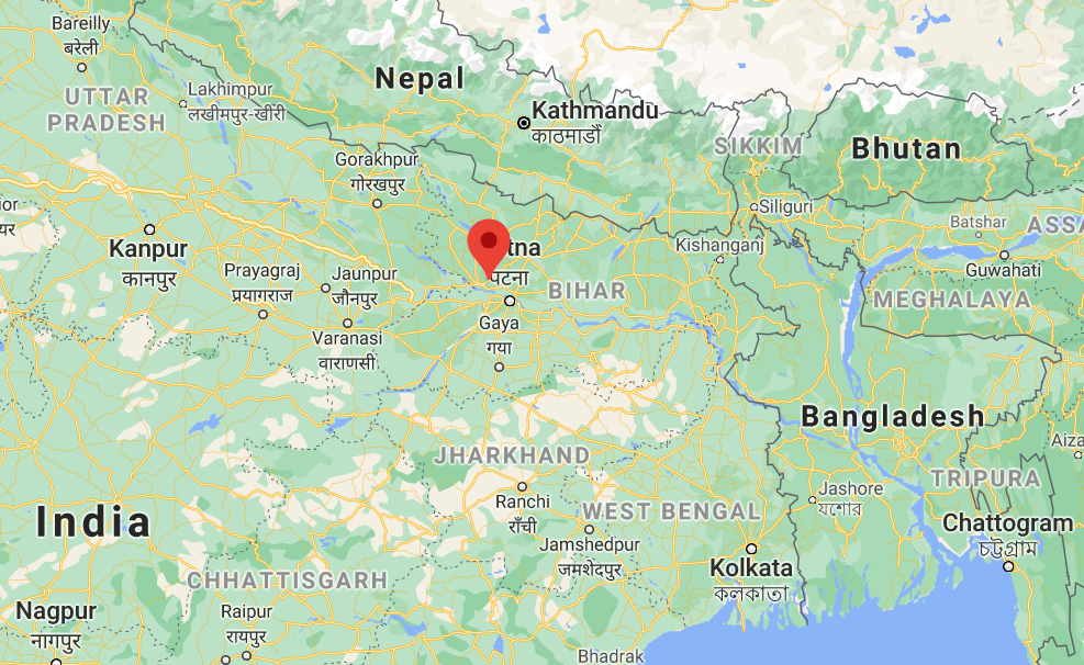 Google map of Saran, in India