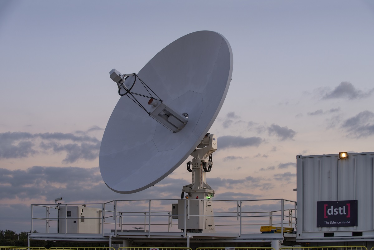 Satellite at Defence Science and Technology Laboratories in Porton Downs, on the Salisbury Plains 
