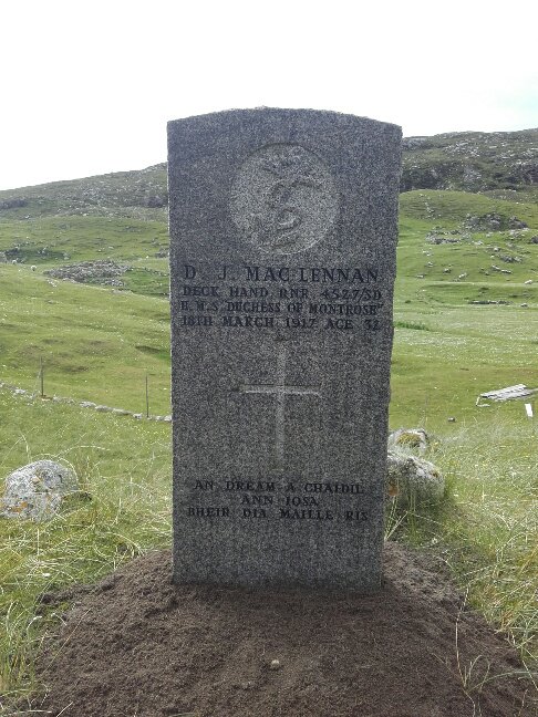 Scarp Burial Ground Deck Hand D J MacLennan's War Grave Credit Iain Anderson Twitter @IainGAnderson