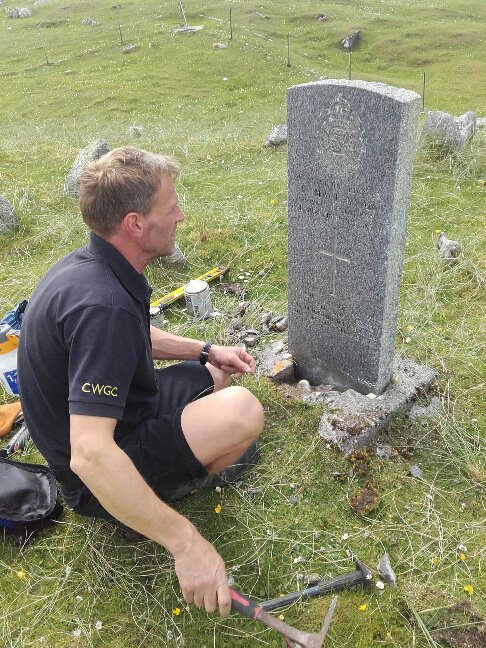 Scarp Burial Ground Two War Graves Being Maintained Credit Iain Anderson Twitter @IainGAnderson