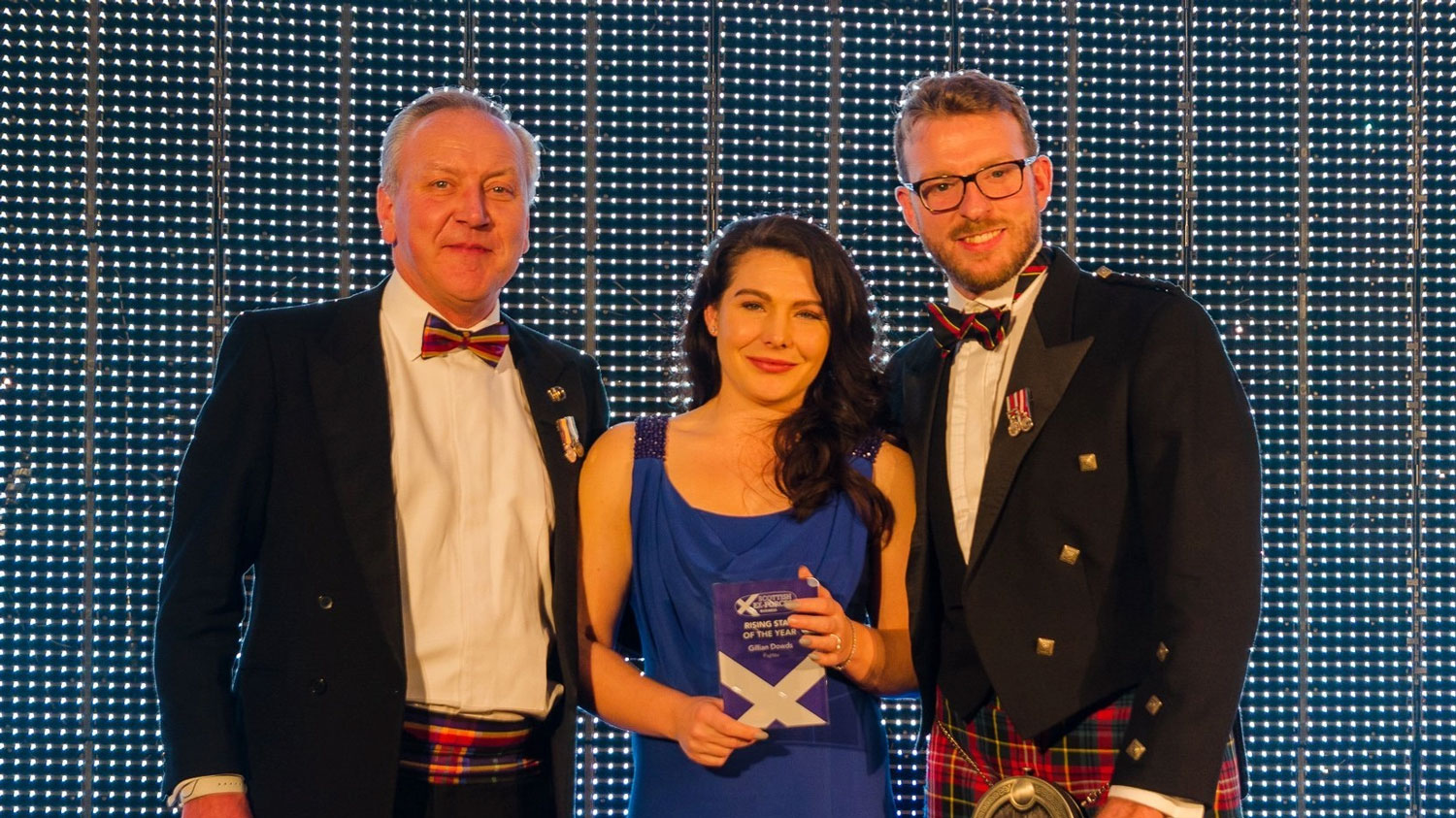 Scottish Ex-Forces in Business Awards Rising Star Of The Year 2019 winner Gillian Dowds (middle) Craig Jamieson (left) JJ Chalmers (right) 3 December 2019 CREDIT Ex-Forces in Business Awards