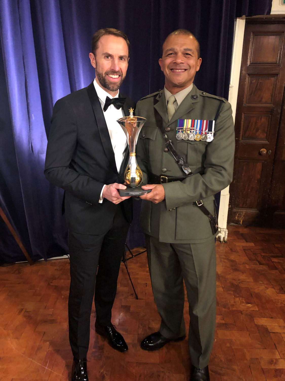 Gareth Southgate with Scotty Mills at the Millies 2018