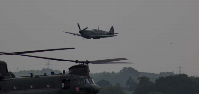 Screenshot Chinook Spitfire near collision at RAF Cosford 201118 CREDIT Airprox