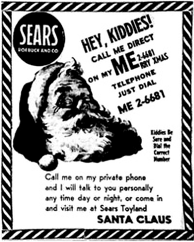 Sears and Roebuck advert that led to NORAD Tracking Santa CREDIT NORAD