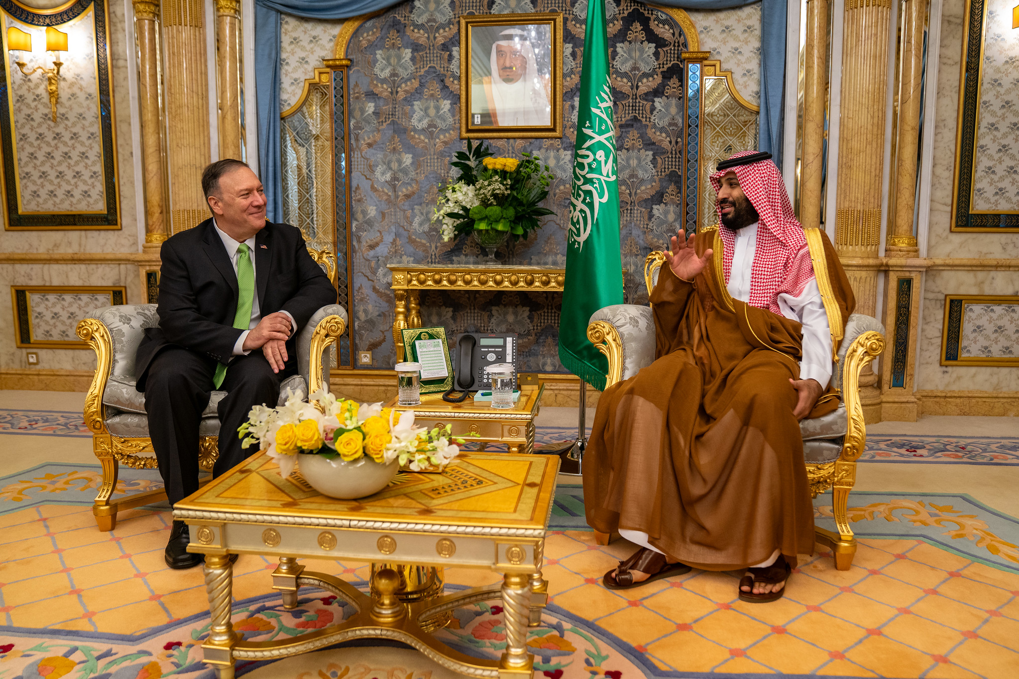 US Secretary of State Mike Pompeo made the comments while in Saudi Arabia meeting the Crown Prince, Mohammed bin Salman (Picture: US State Department).
