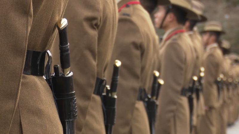 Semi-anonymous Gurkha recruits at passing out parade in Catterick 011220 CREDIT BFBS