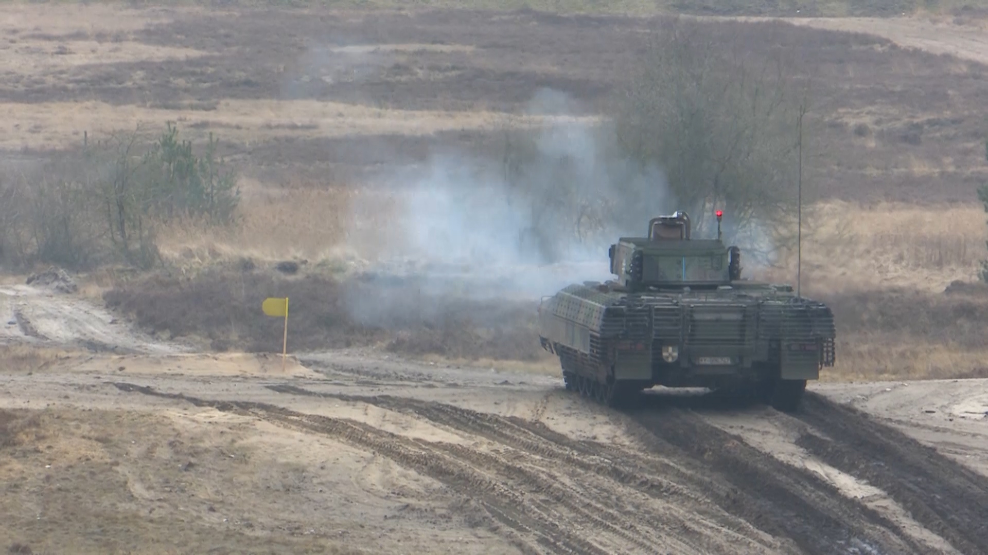 Sennelager range livefire training at the new generation infantry fighting vehicle Puma 212 Panzer Battalion 23032021 CREDIT BFBS