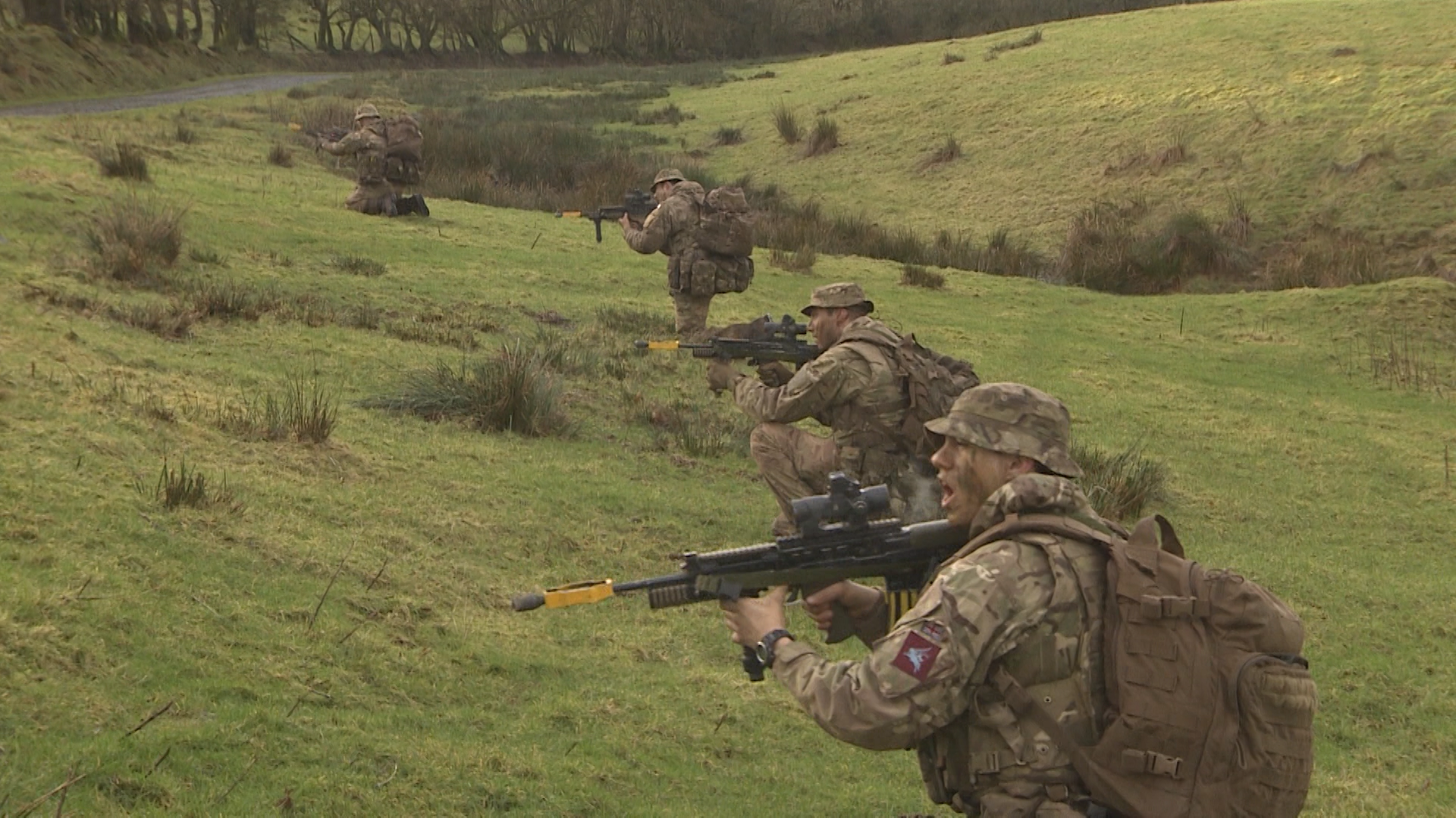 Soldiers training in Sennybridge.