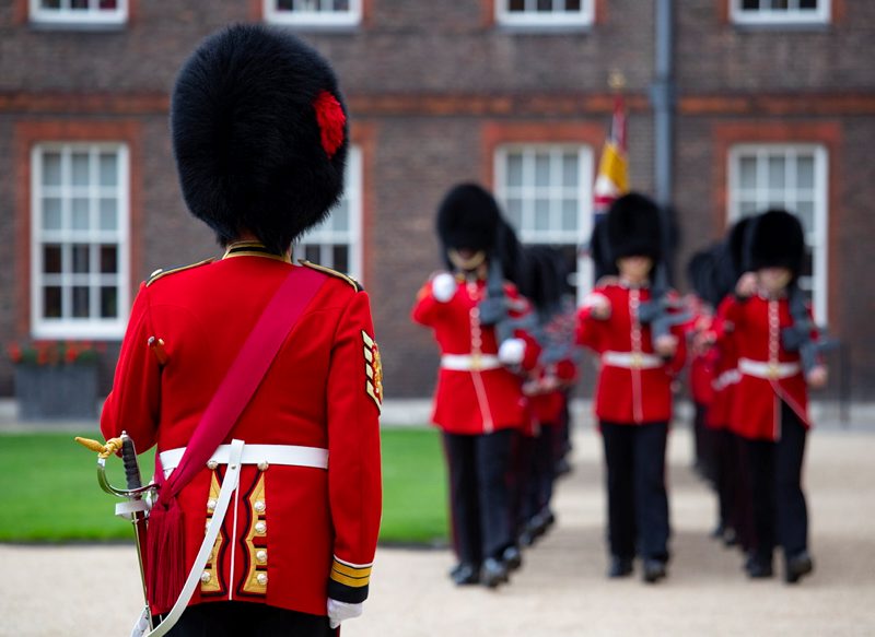 Sergeant Major WO1 Inspecting Grenadier Guards 190918 CREDIT MOD