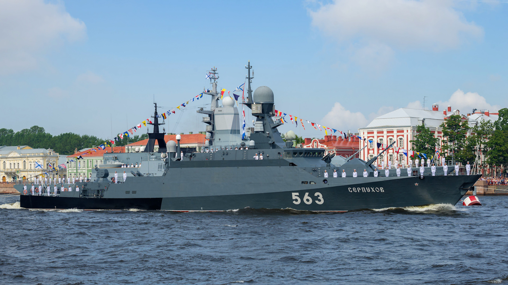 Serpukhov Russian small attack missile ship at naval parade in honour of the Day of the Navy Image ID 2D6G1NF 300717 CREDIT Viktor Karasev, Alamy Stock Photo