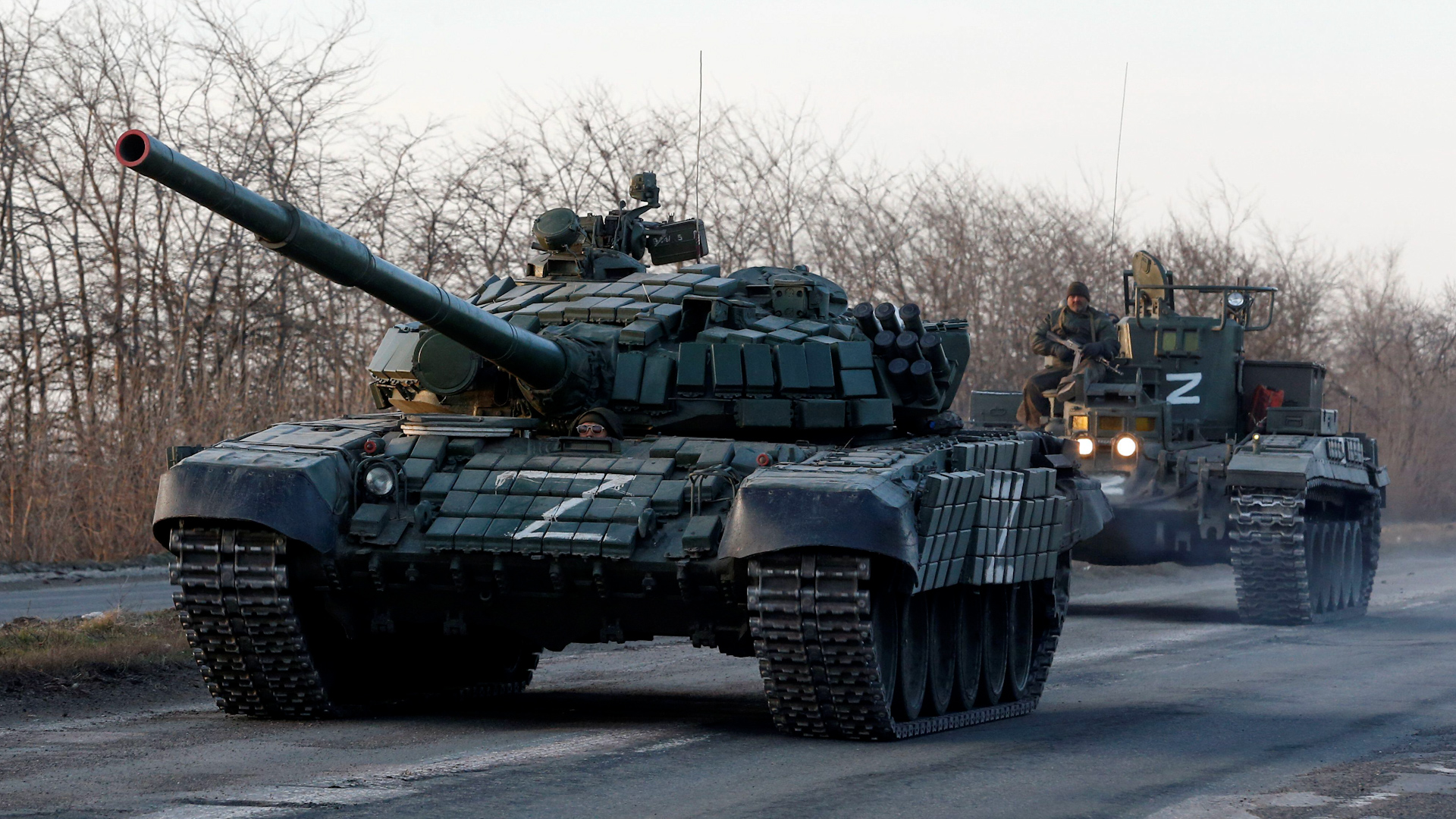 Russian armoured vehicles in Ukraine (Picture: REUTERS Alexander Ermochenko via Alamy Stock Phot).