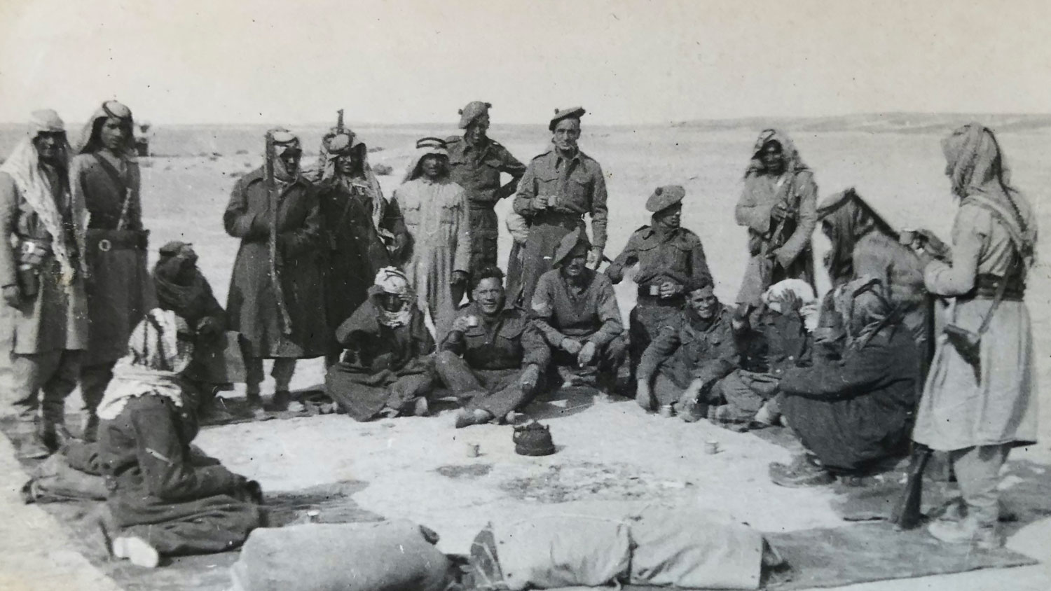 Sgt Goldsmith and others in the desert during WW2 CREDIT Goldsmith family
