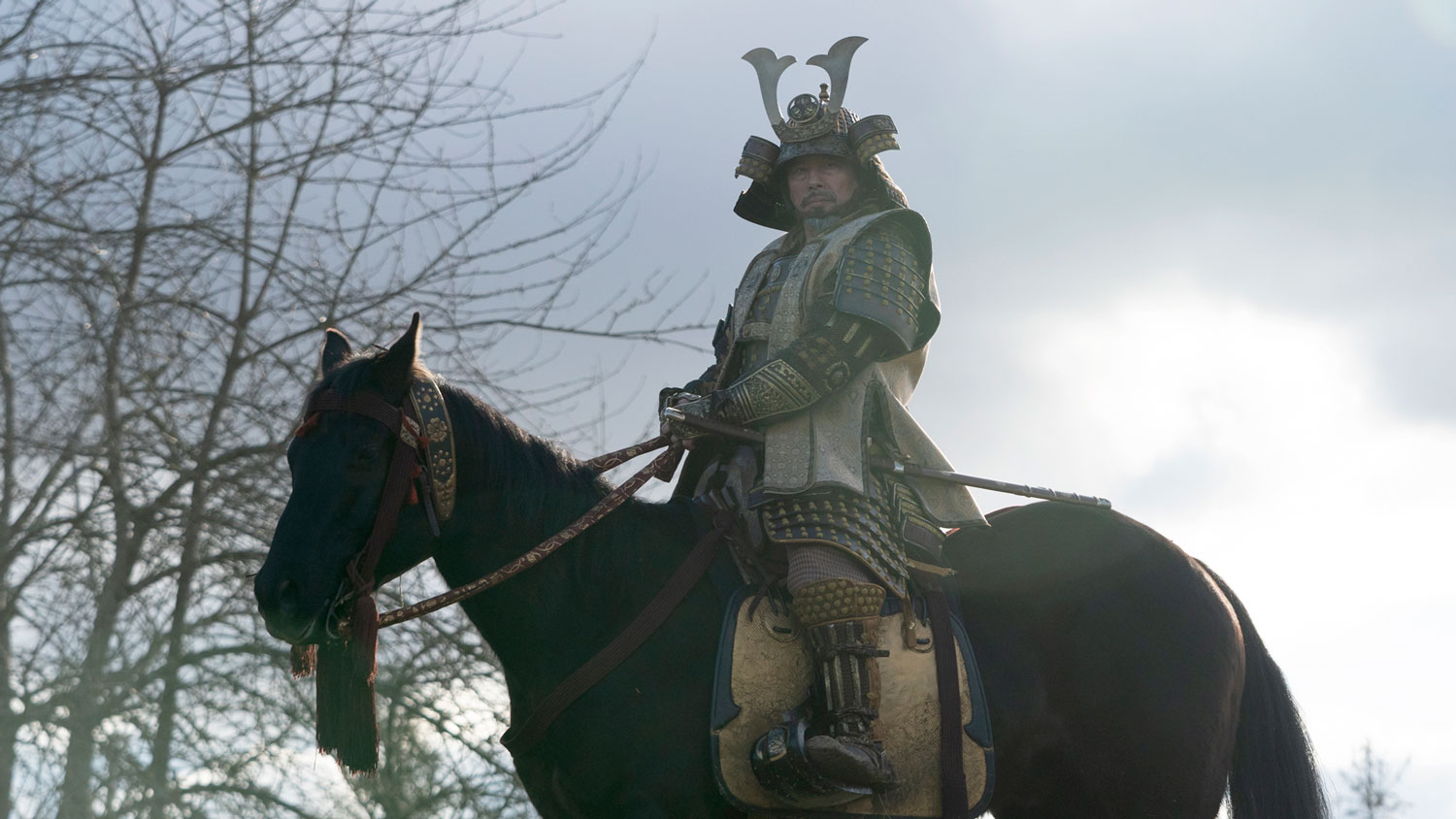Shōgun's Lord Yoshi Toranaga wearing armour on horse back CREDIT Courtesy of FX Networks