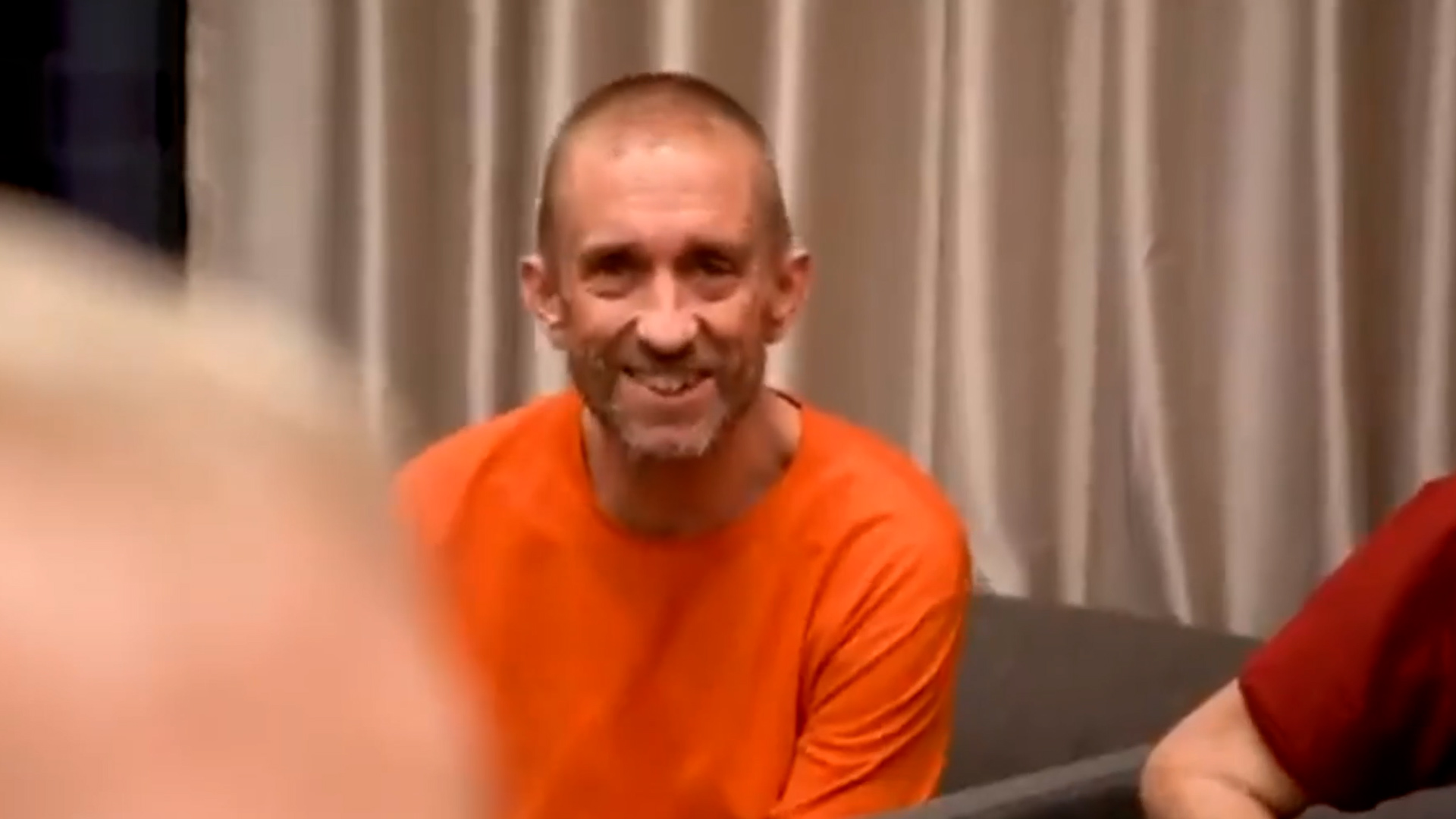 British Army veteran Shaun Pinner smiling after his release