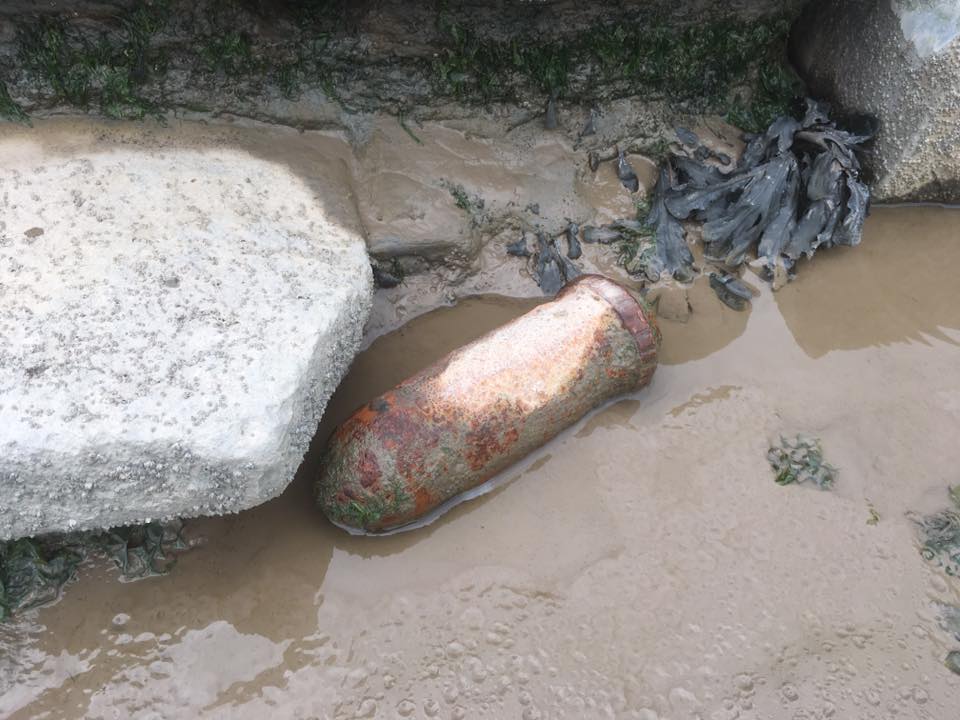 Some reports suggest the devices were wartime tank shells (Picture: HM Coastguard Watchet).