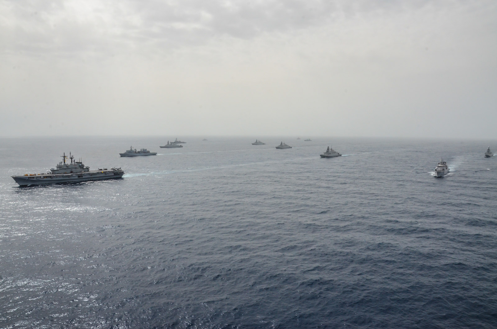 Nine countries and 57 ships, helicopters and aircraft took part in Exercise Mare Aperto (Picture: Royal Navy).