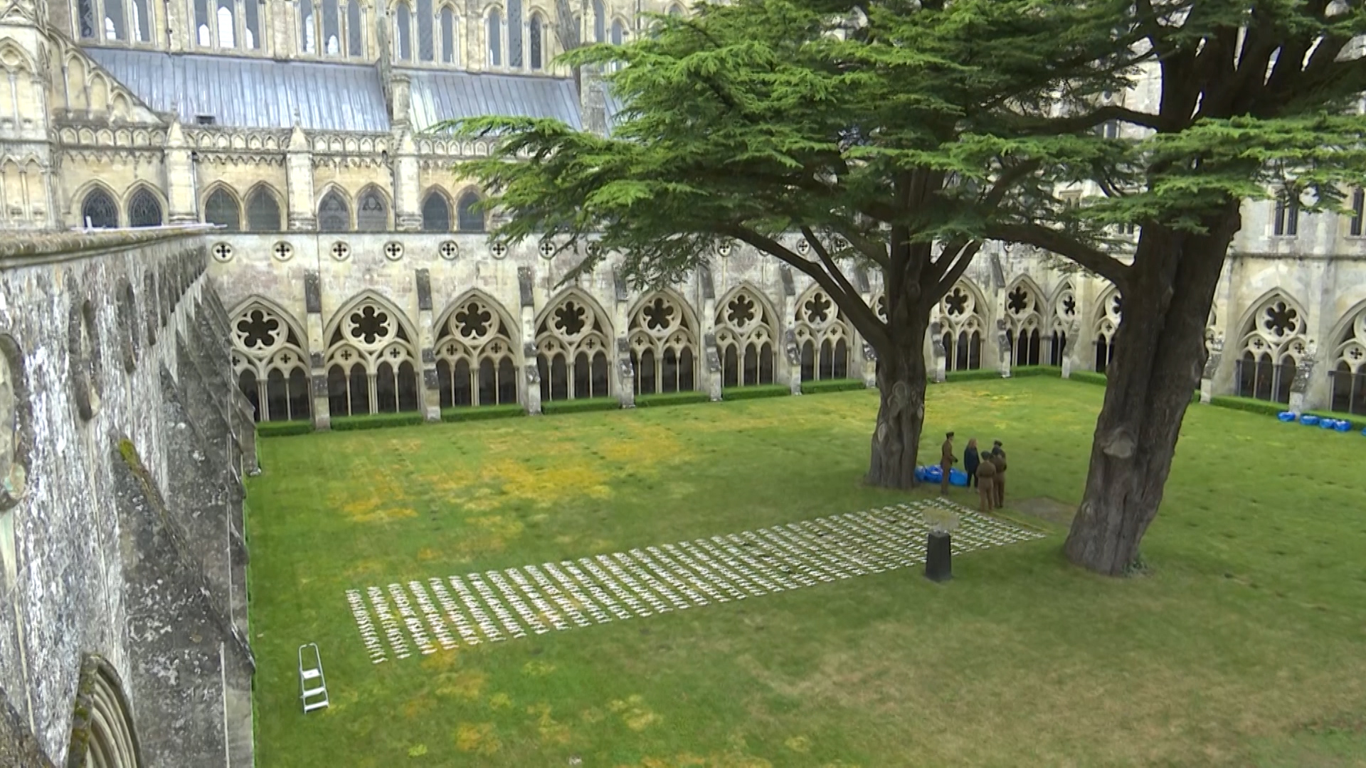Shrouds Laid On Burial Ground In Salisbury In First World War Commemoration