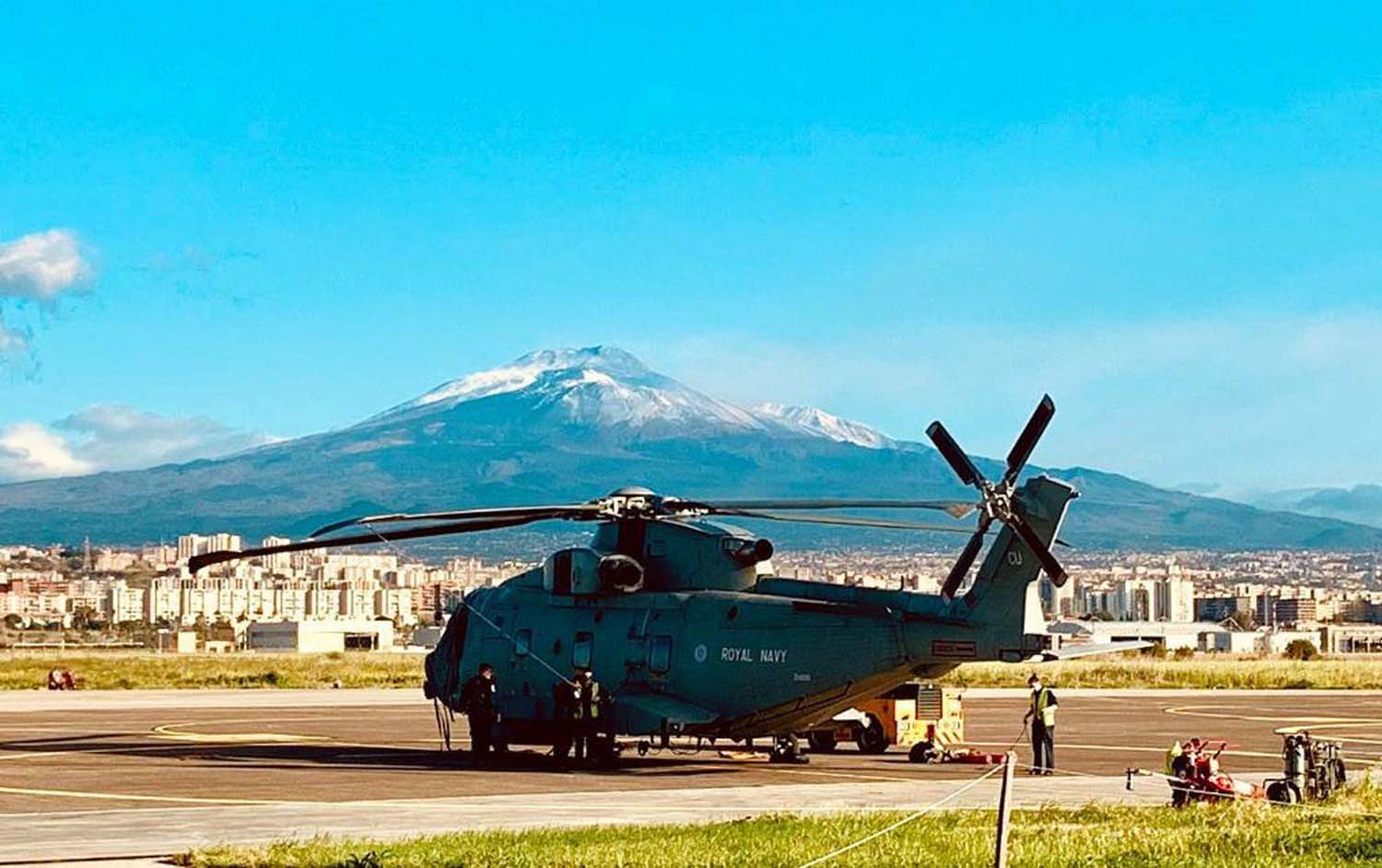 Cover Image: Royal Navy Merlin helicopter at Sigonella air base in Sicily (Picture: Royal Navy).