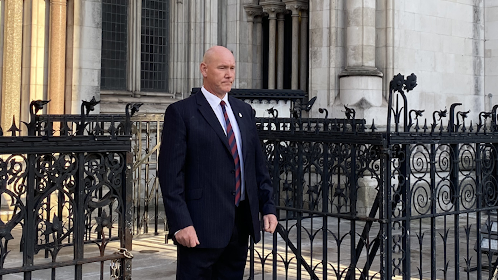 Simon Utley outside High Court.