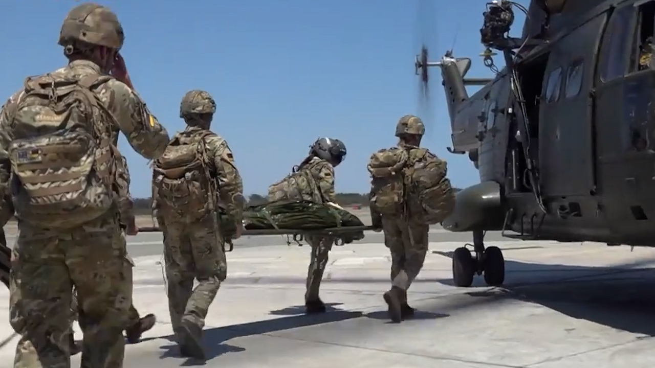 Simulated training preparing Medics in Cyprus prepare for real-world scenarios 040823 CREDIT BFBS
