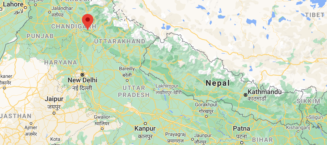 Map of The district of Sirmur in India