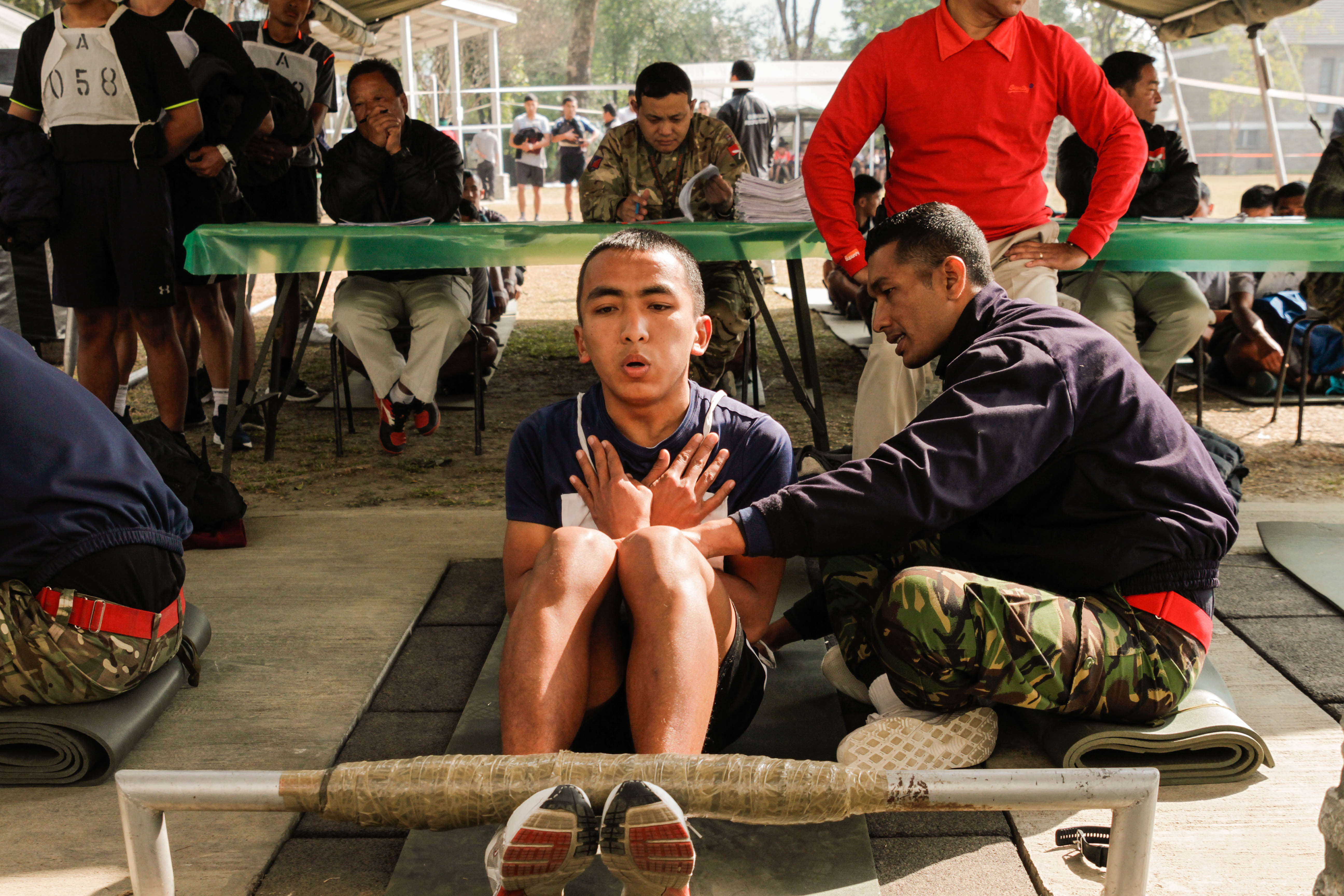 Sit ups 080219 CREDIT Brianna Nightingale, Bikash Chandra Dewan, Khopjung Gurung