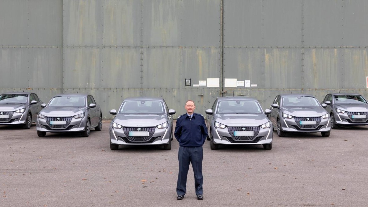 Six Peugeot e-208 electric vehicles arrives at RAF Leeming in 2020 24122020 CREDIT RAF.jpeg