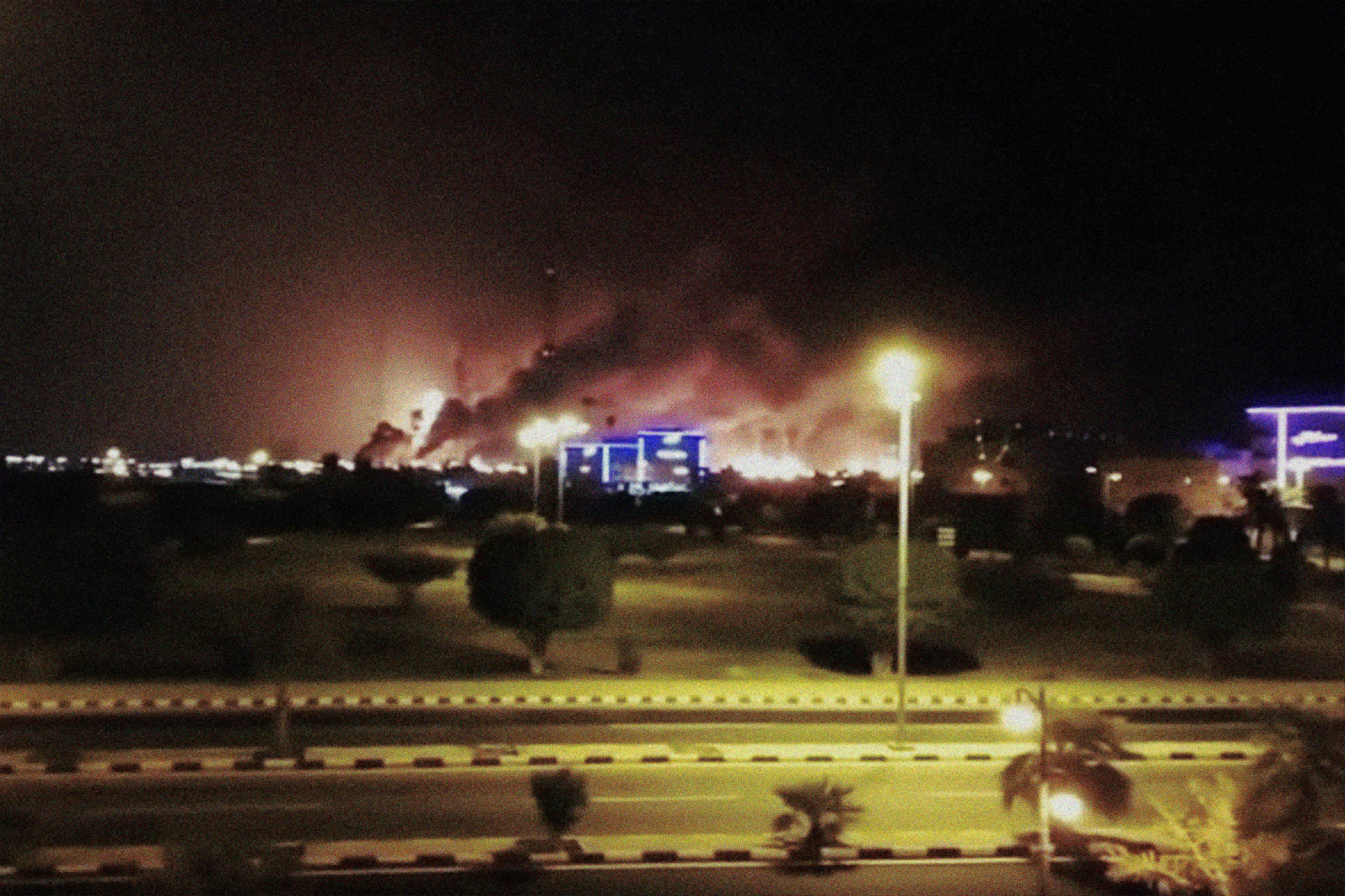 Smoke billows from an Aramco oil facility in Abqaiq, Saudi Arabia (Picture: PA images).