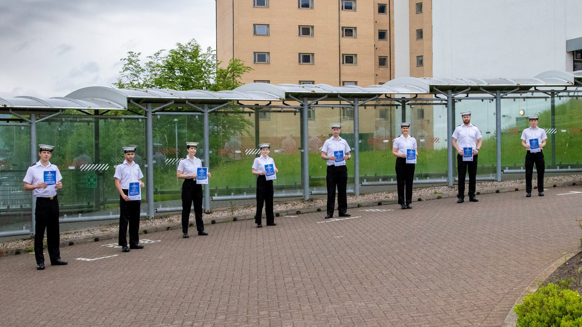 Social distancing at passing out parade HM Naval Base Clyde 210520 CREDIT Royal Navy.jpg 
