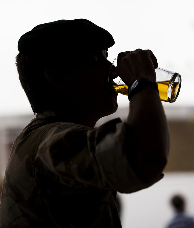 Soldier Drinking Alcohol