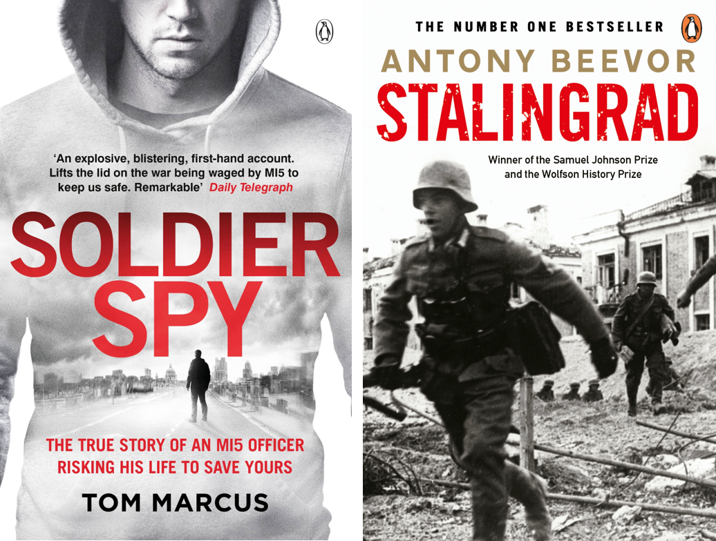 book covers of Soldier Spy and Stalingrad