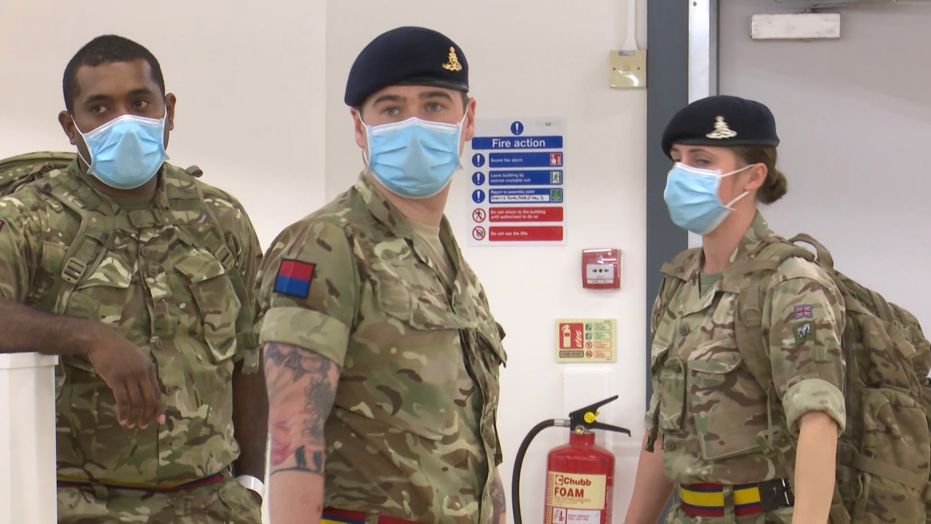 Soldiers at Harrogate Nightingale during coronavirus covid 19 crisis construcion 160420 CREDIT BFBS