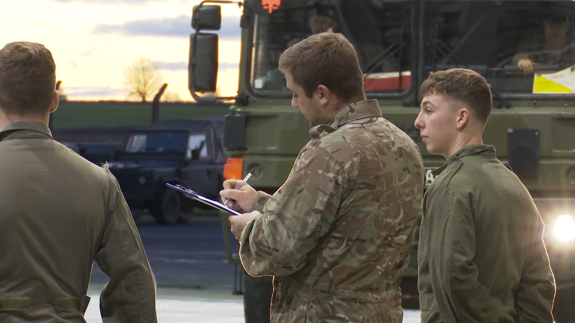 Soldiers carefully checked the vehicles.