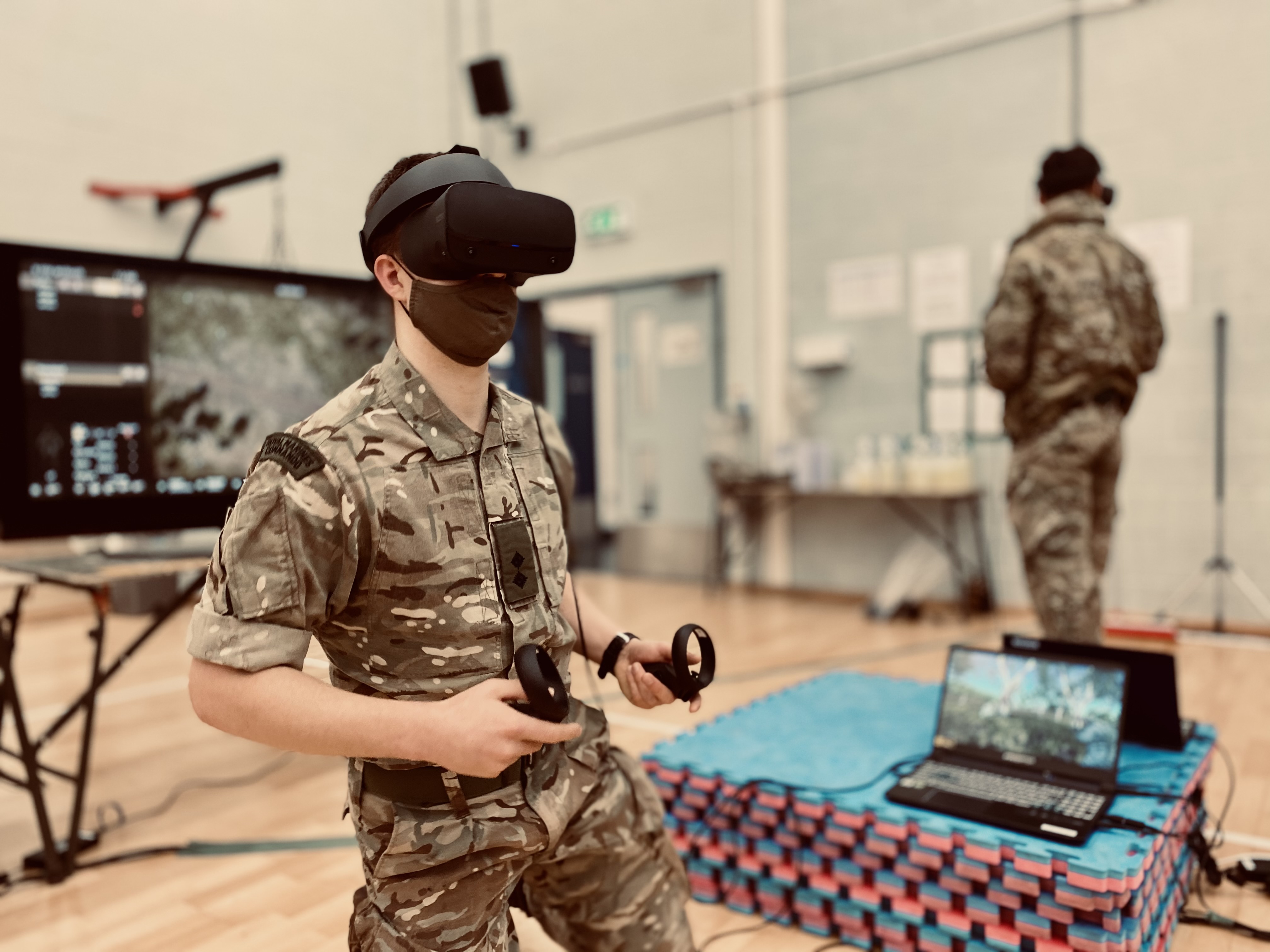 Soldiers from 40 Commando Royal Marines trial virtual reality system in Taunton, Somerset 260221 CREDIT BFBS .jpg