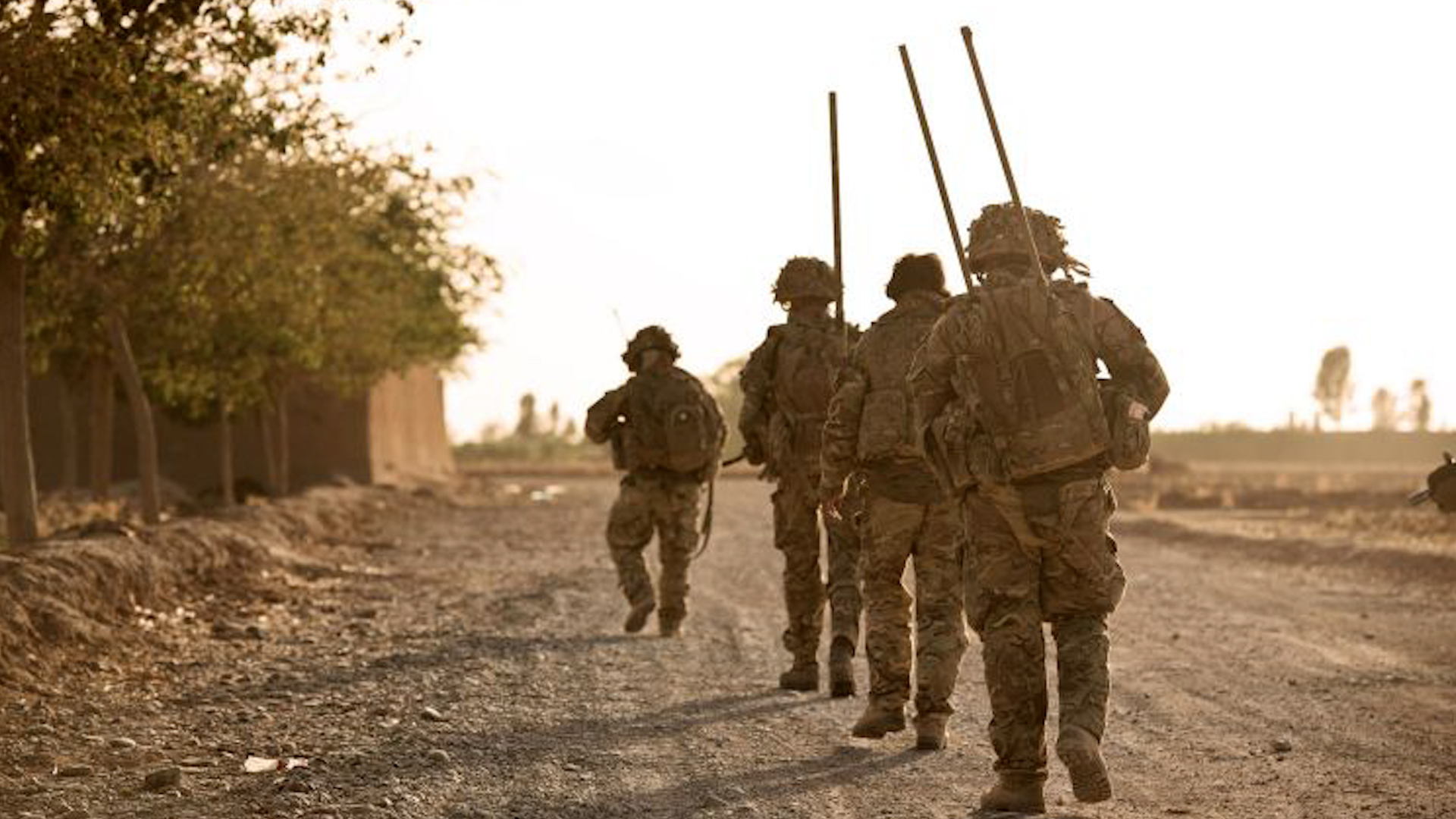 Soldiers from 5 Rifles on patrol in Helmand Province, Afghanistan