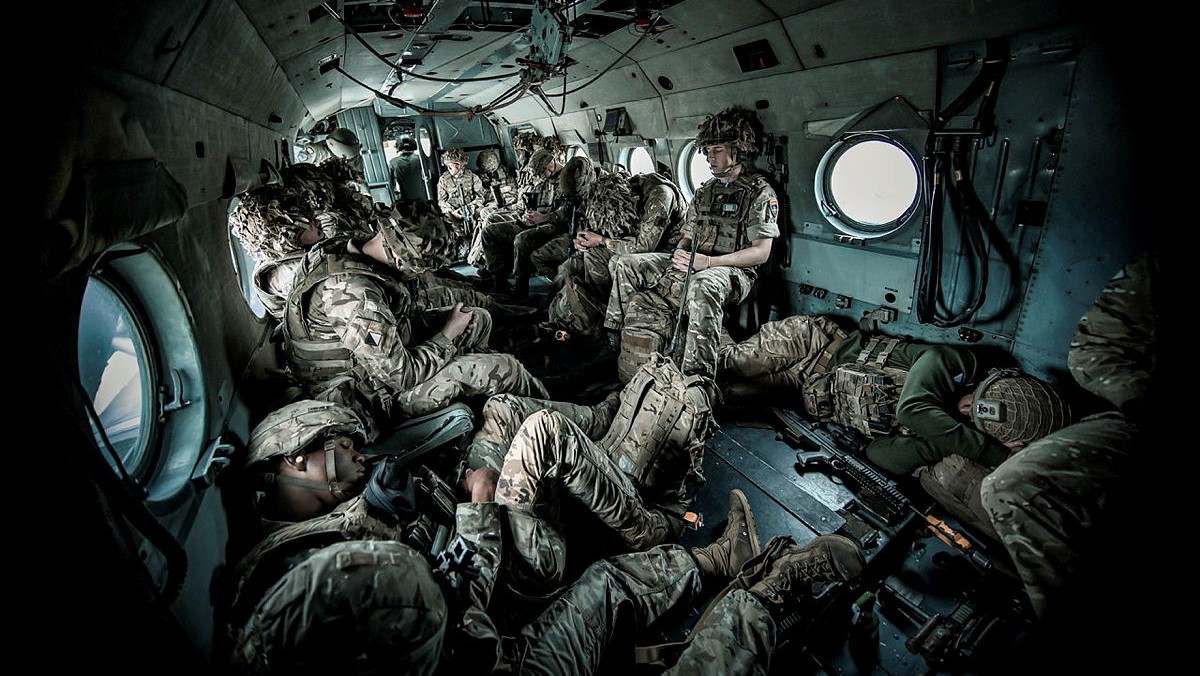 Soldiers from C Squadron, Light Dragoons and U.S counterparts resting before exercise in Poland 28082020 CREDIT MOD Crown Copyright.jpg