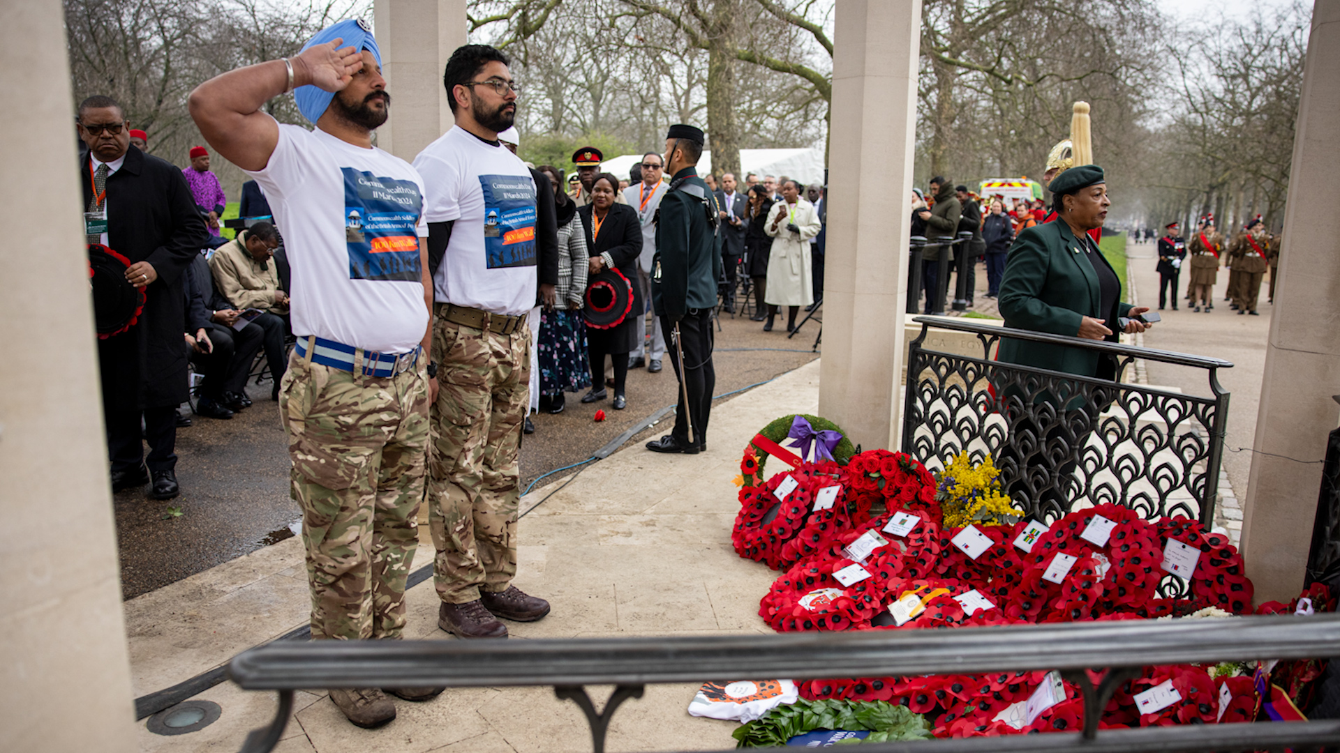 Soldiers from across the Commonwealth marched 100km to take part in a special service in London 11032024 CREDIT British Army