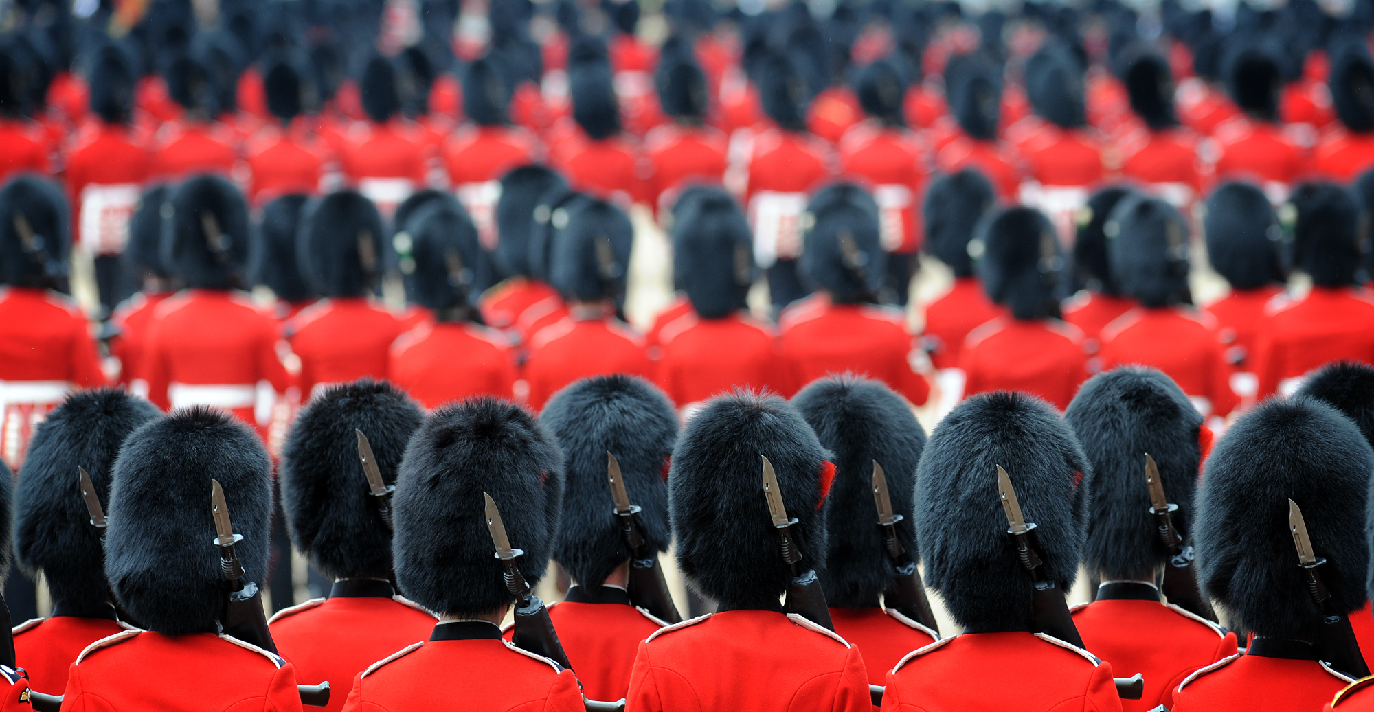 Soldiers of the Household Division on parade marking the Queen’s Official Birthday in June 2011 110611 CREDIT MOD