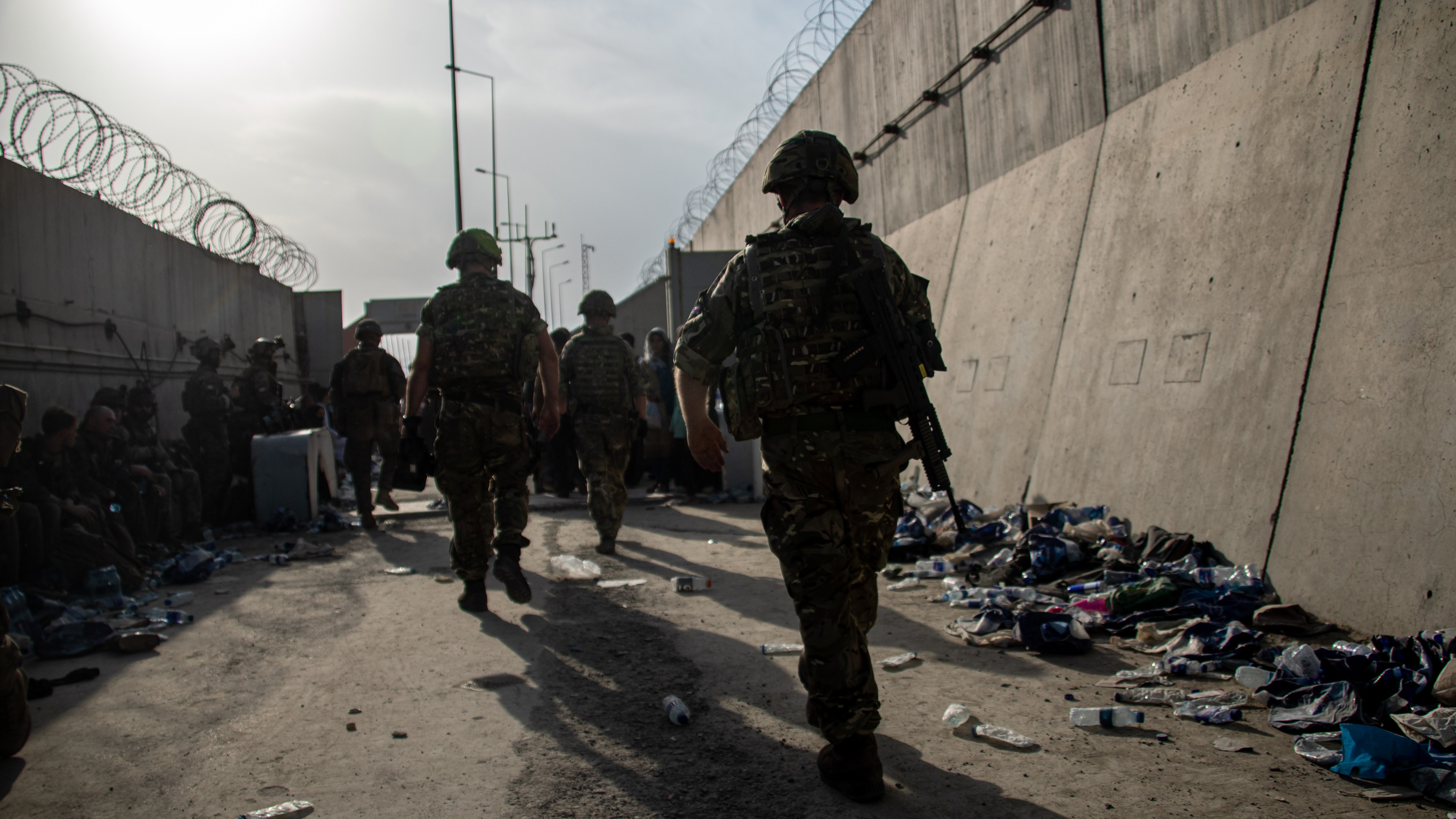 British personnel on Operation Pitting, helping to evacuate individuals safely away from Kabul, Afghanistan (Picture: MOD).