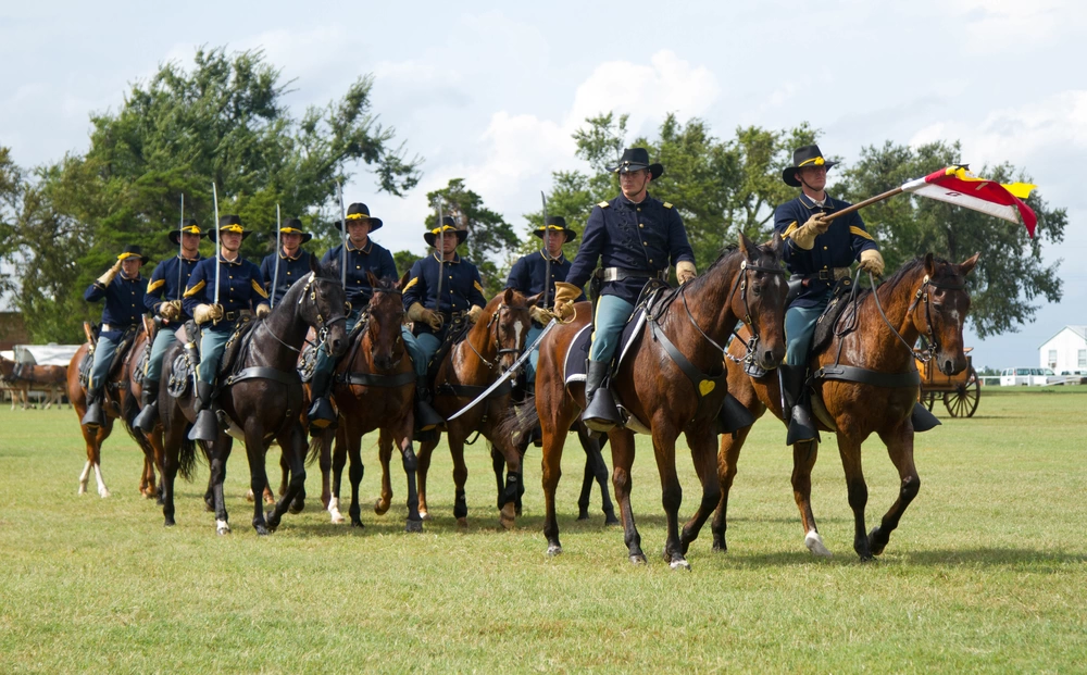 1st Cavalry Division Horse Cavalry Detachment wear a 1870-era horseman's uniform (Picture: DoD).