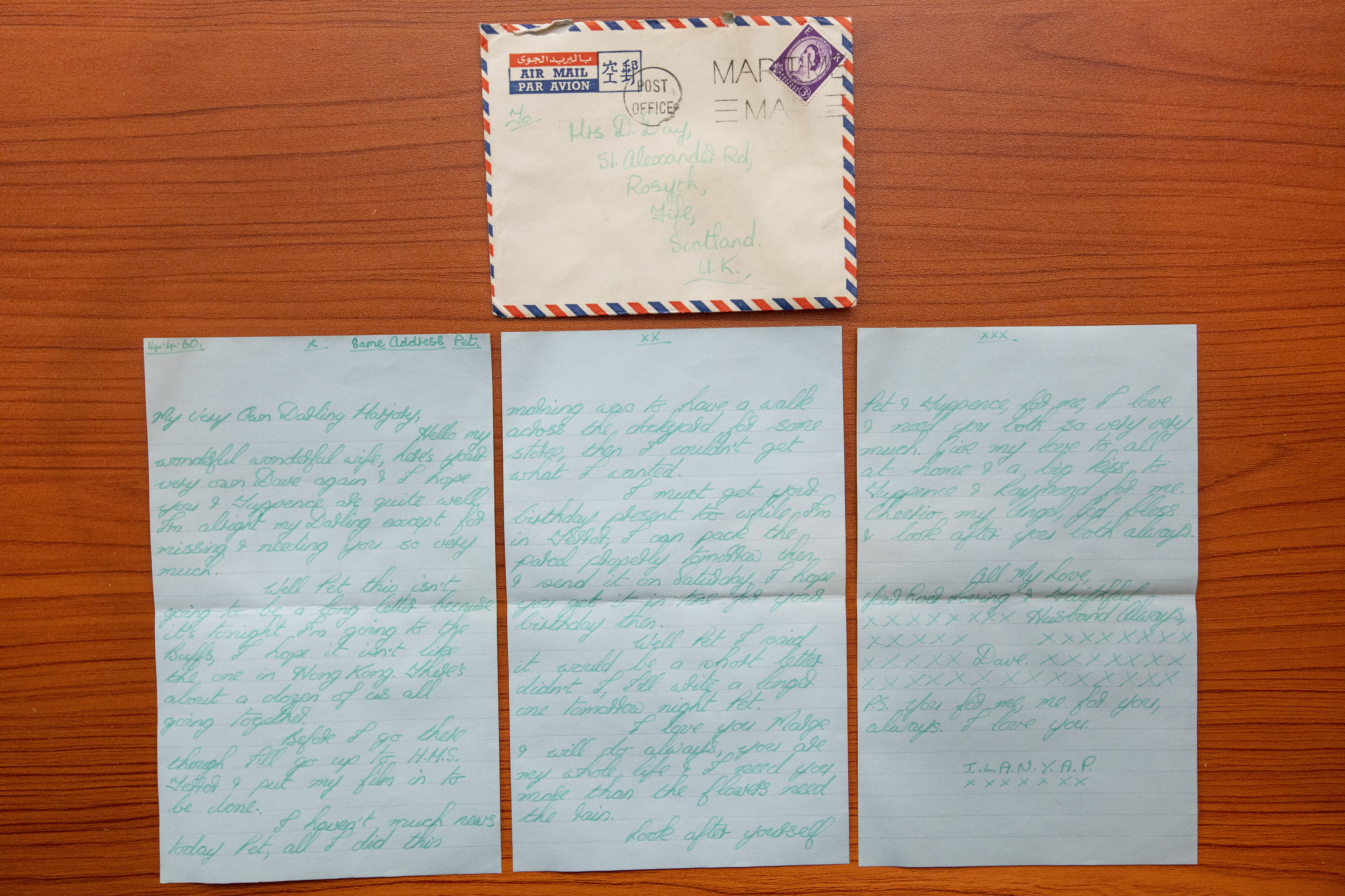 Some of the letters Mr Day wrote (Picture: SWNS).