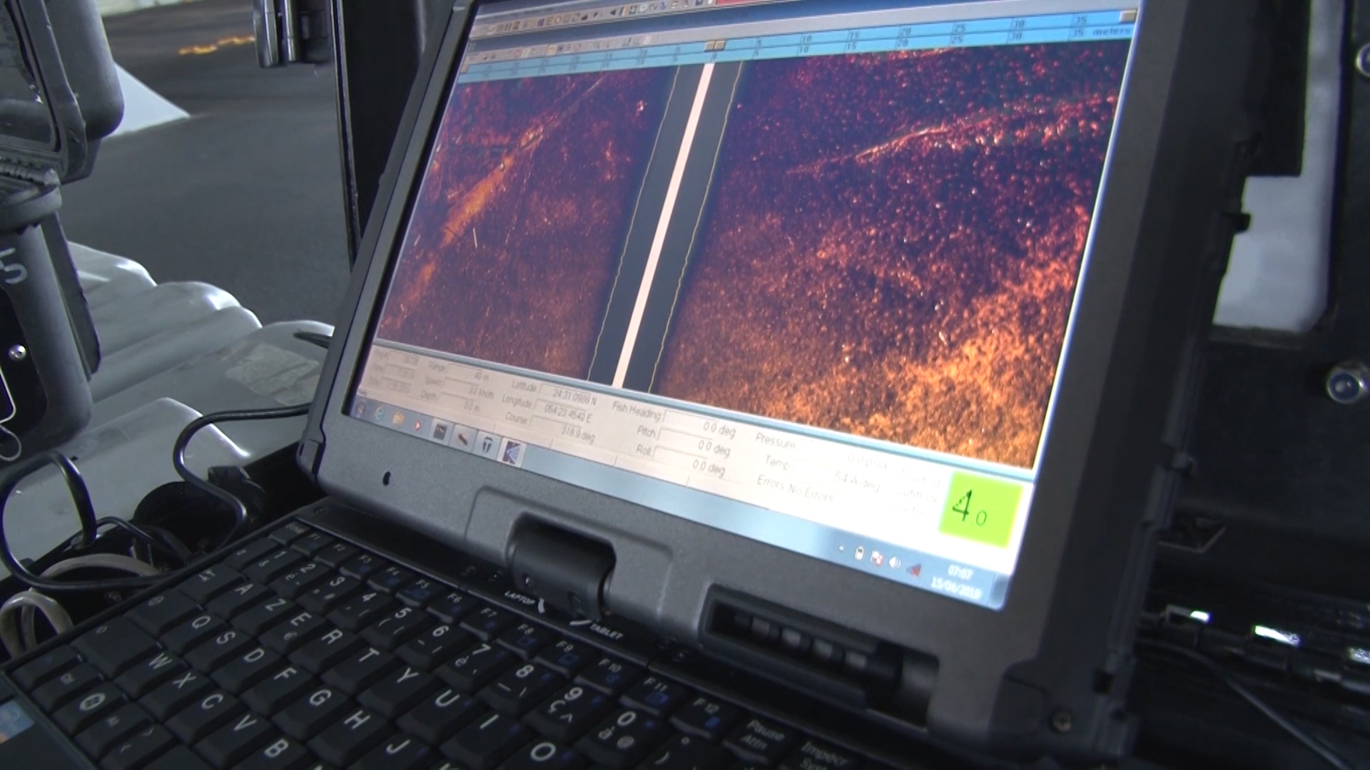 Sonar picture from a French Navy UUV.