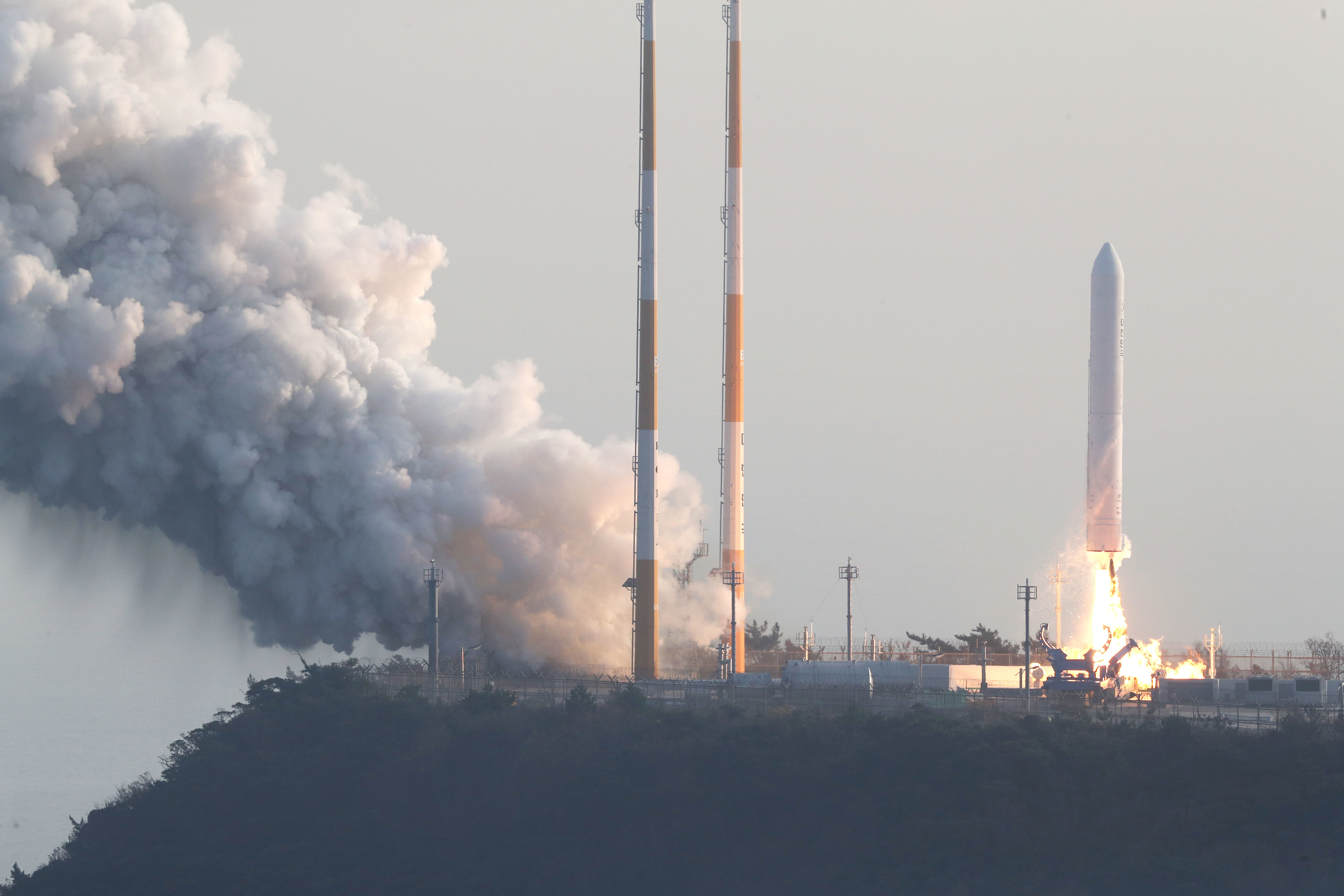 South Korean rocket launches from Naro Space Center in Goheung during test launch