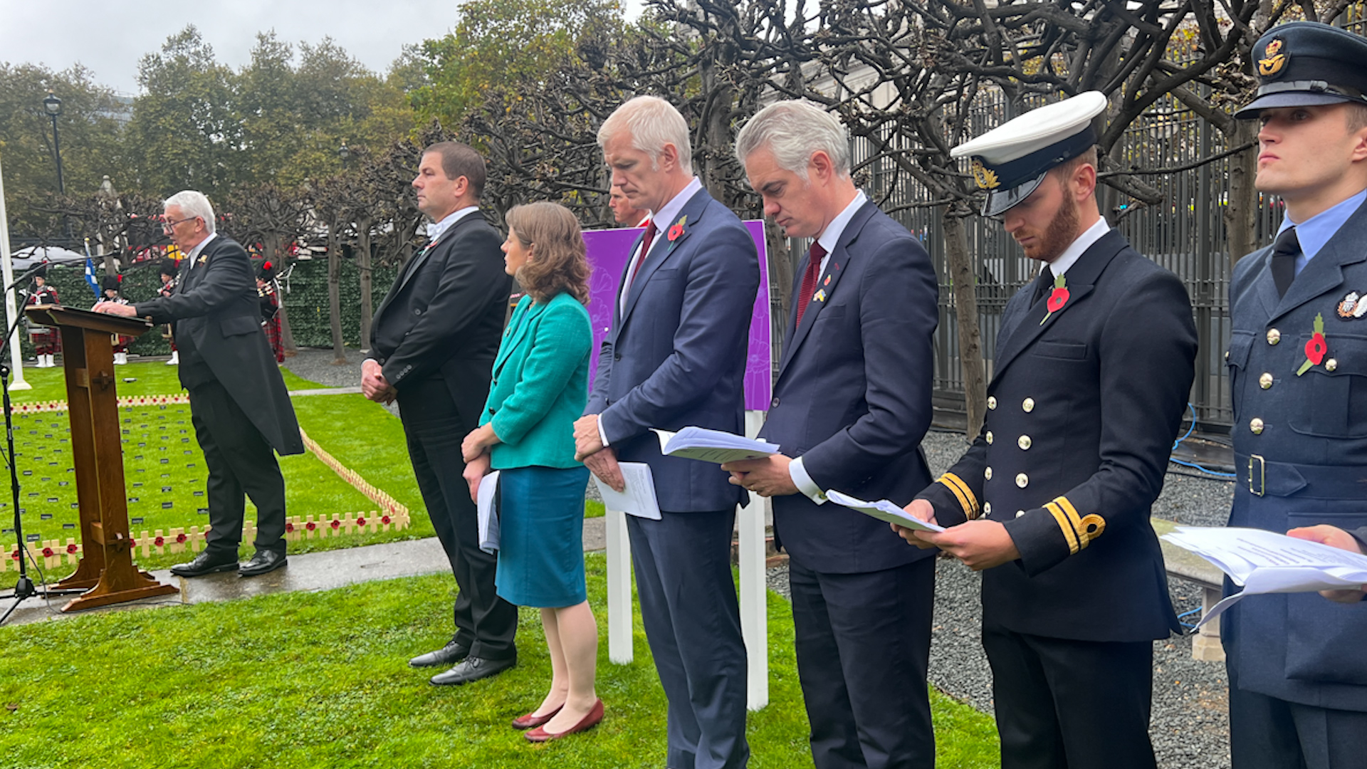 Speaker of the House of Commons Sir Lindsay Hoyle opens House of Commons Gardens of Remembrance 281024 CREDIT BFBS